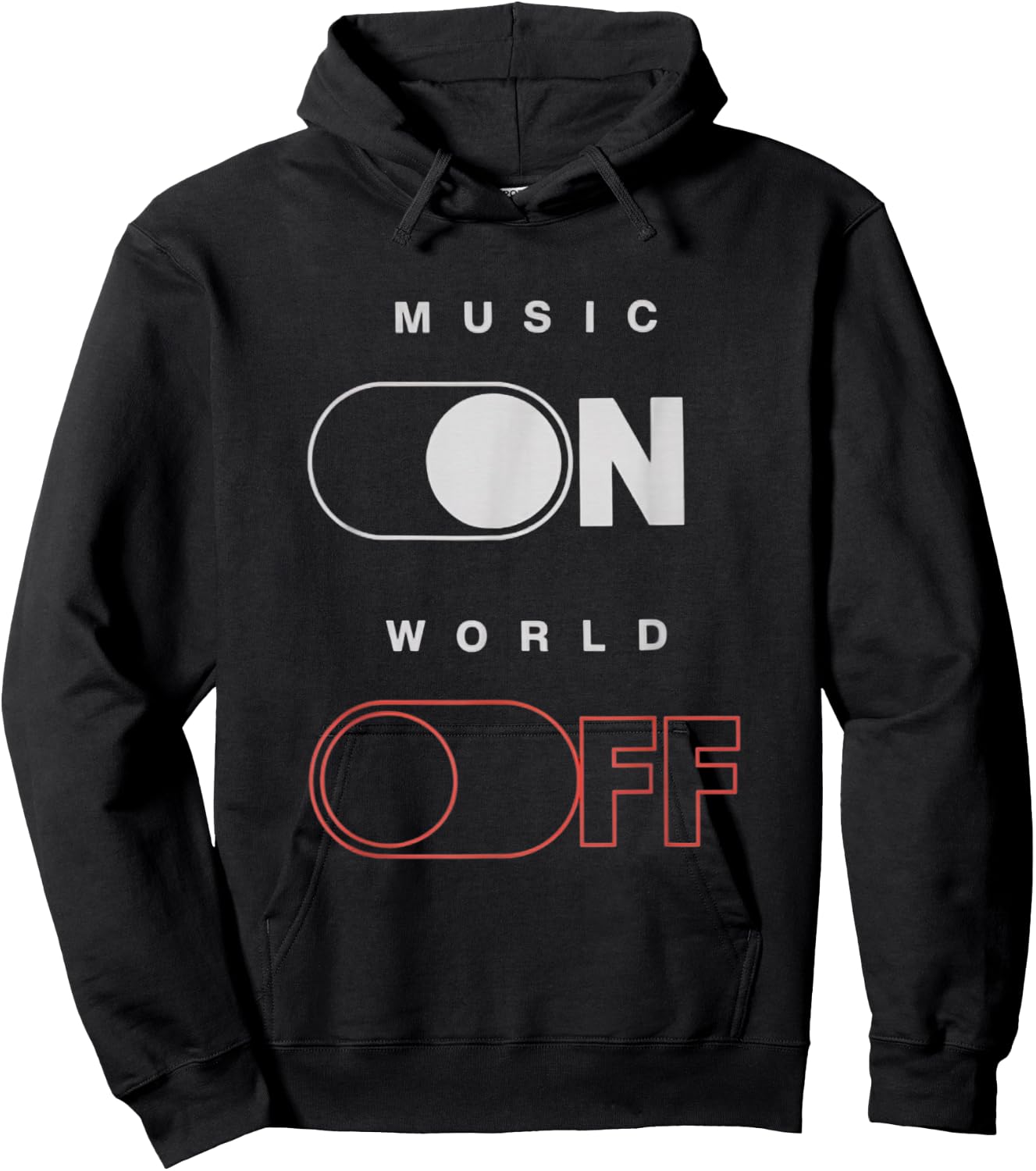 Music On World Off for Music Lovers, DJs, Musicians Hoodie - Hoodie | Black