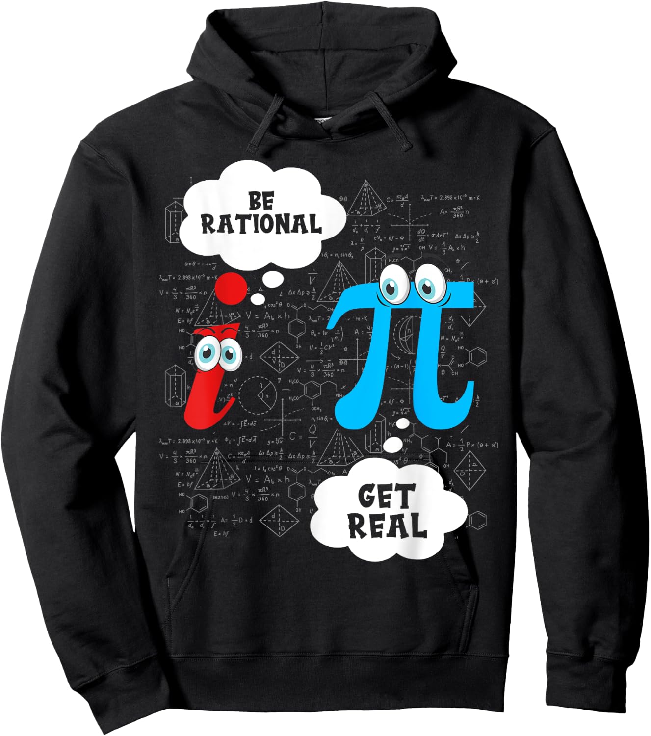 Funny Be Rational Get Real Cute Math Pun Statistics Hoodie - Hoodie | Black
