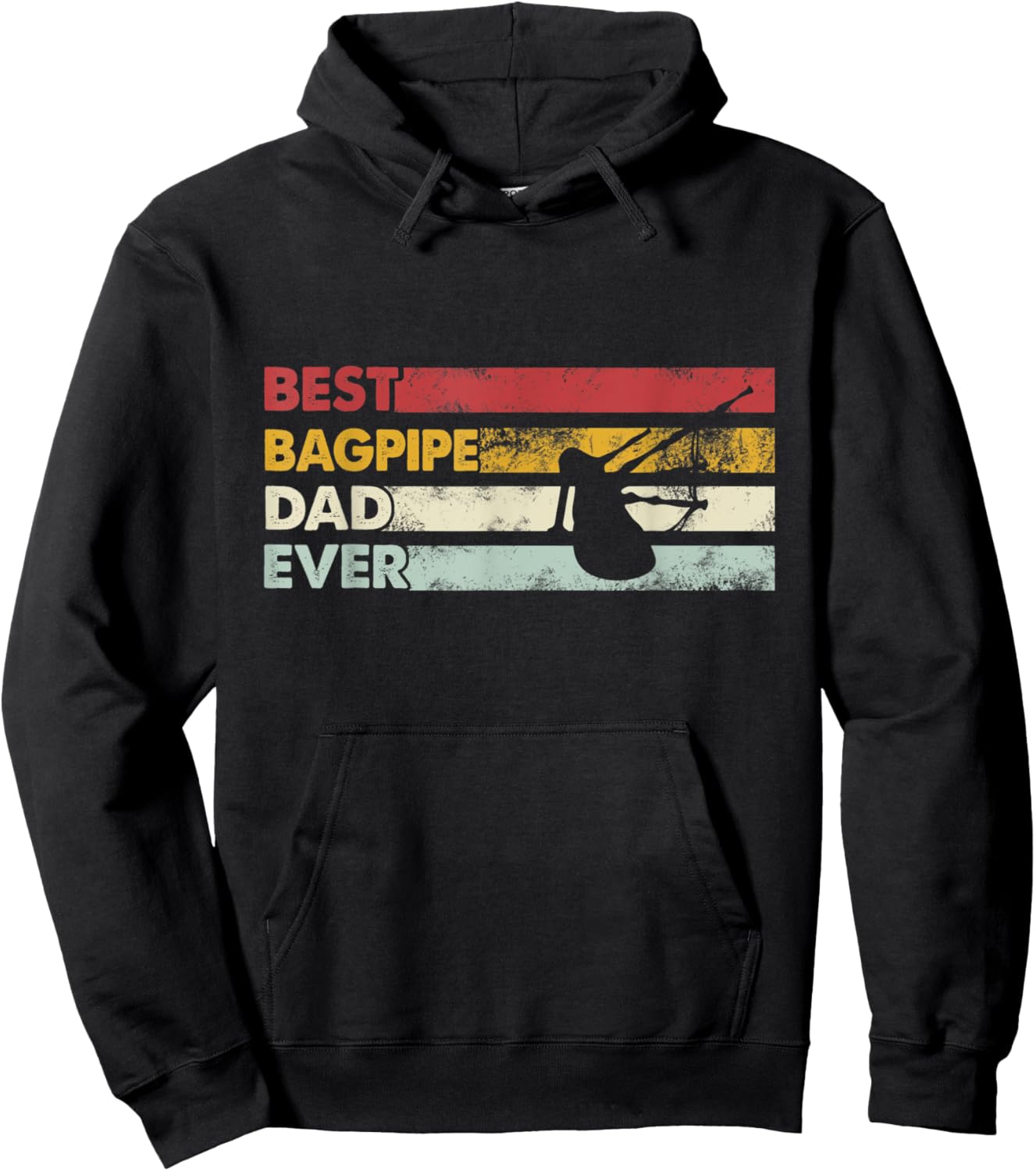 Best Dad Ever - Father Vintage Bagpipe Hoodie - Hoodie | Black