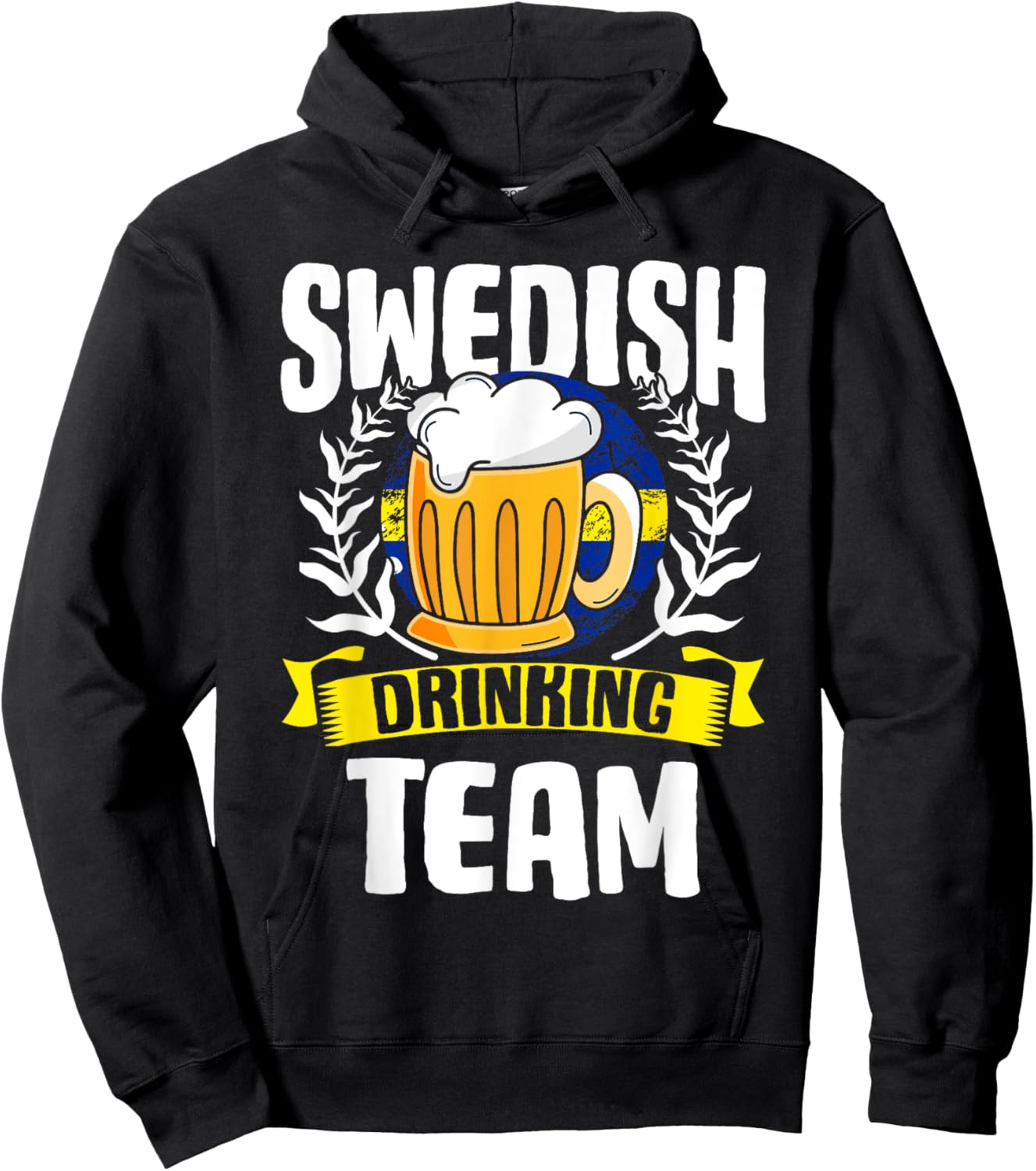 Swedish Drinking Team Sweden Flag Nationality Beer Lover Hoodie - Hoodie | Black