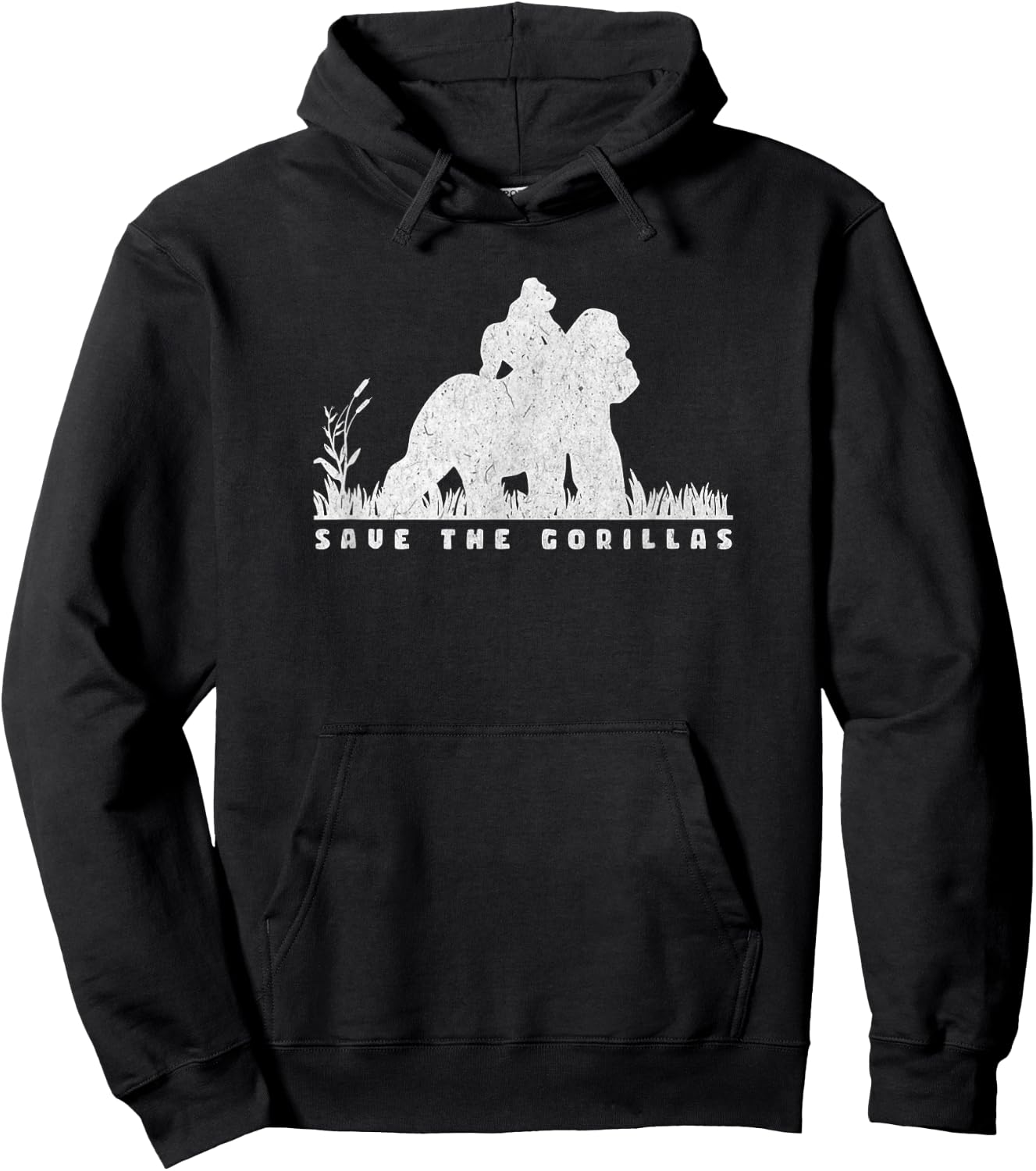 Save the Gorillas - Mama & Baby Gorilla Hoodie - Hoodie | Black