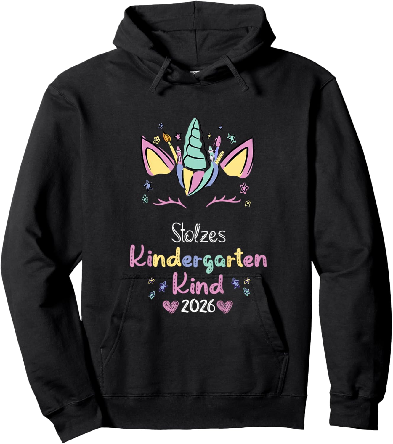 Stolzes Kindergartenkind 2026 Kindergarten & Kita Mädchen Hoodie - Hoodie | Black