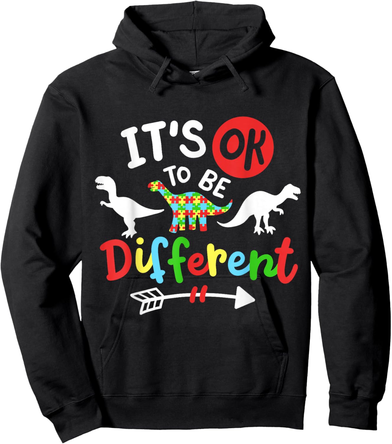 Autism Awareness Dinosaur Hoodie - Hoodie | Black