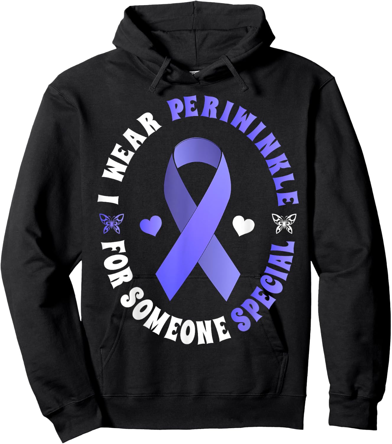 I Wear Periwinkle For Someone Special Cancer Ribbon Hoodie - Hoodie | Black
