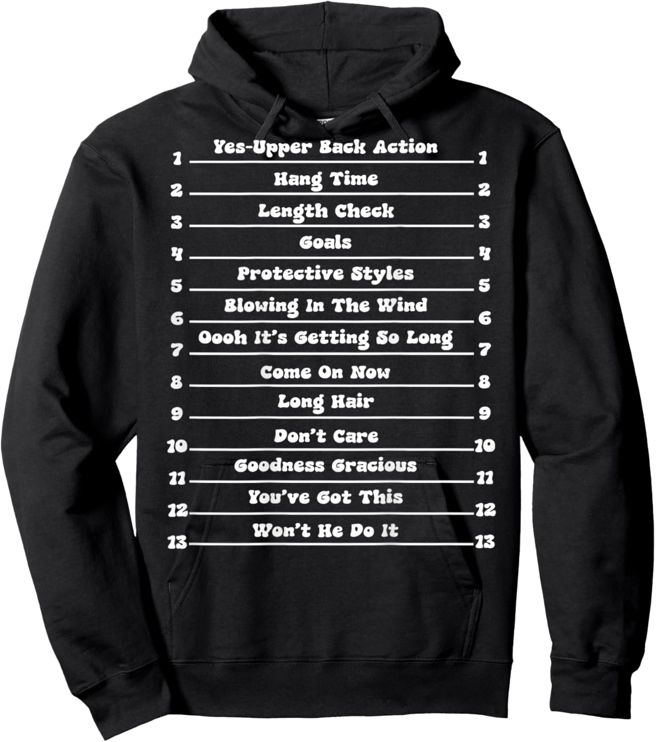 Long Natural Hair Tracking, Funny Length Check Hair Hoodie - Hoodie | Black