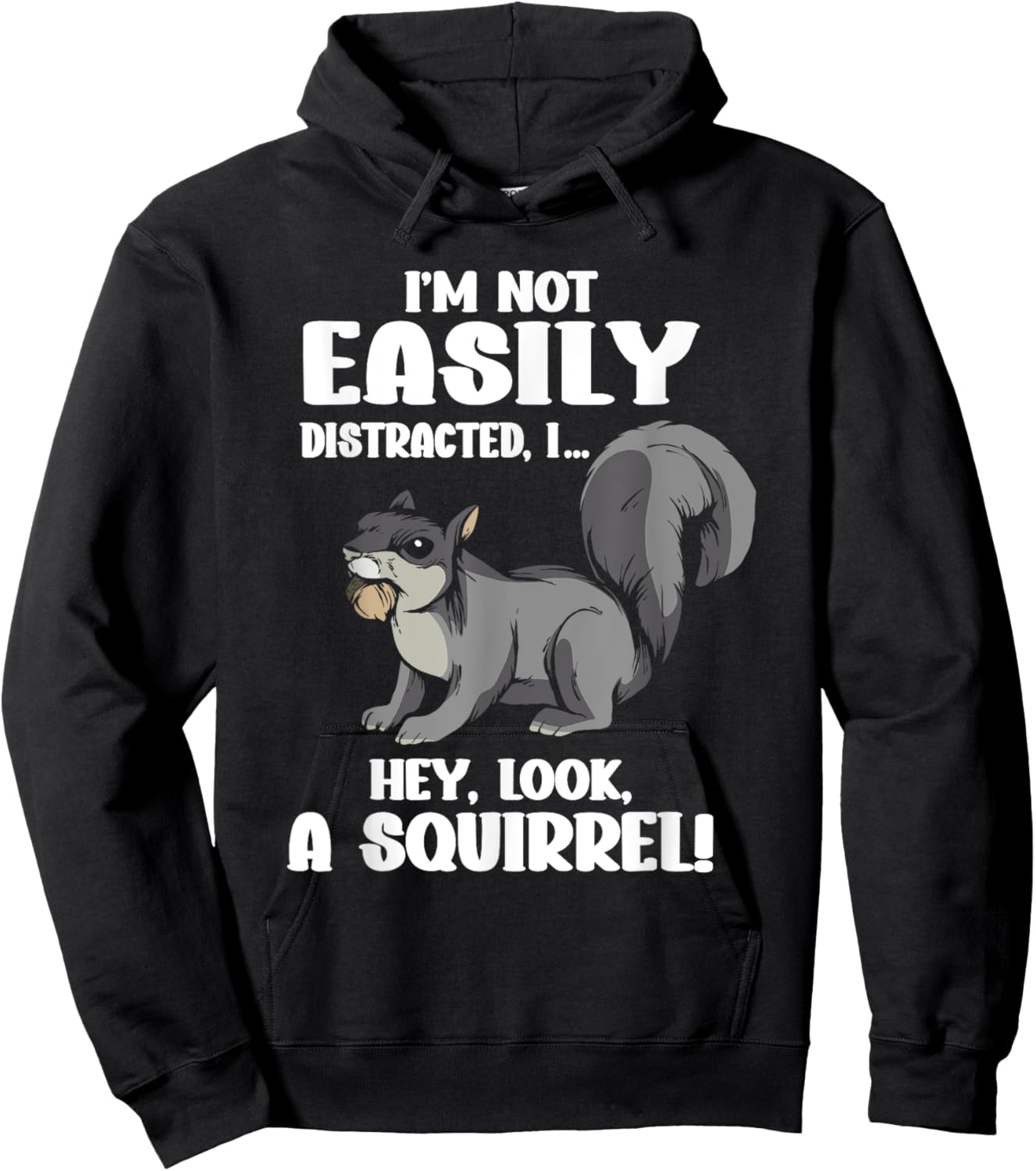 Ich Bin Nicht Leicht Abzulenken Hey, Ein Squirrel [German Language] Hoodie - Hoodie | Black