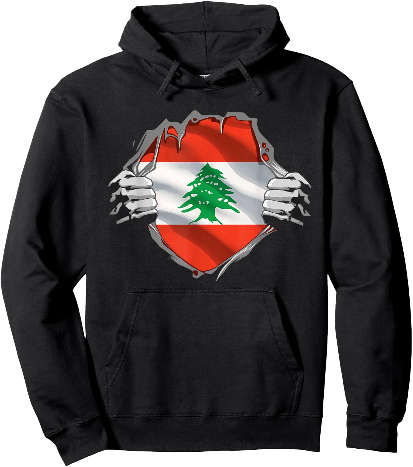 Lebanon Shirt Super Lebanese Flag Middle East Lebanese Roots Hoodie - Hoodie | Black