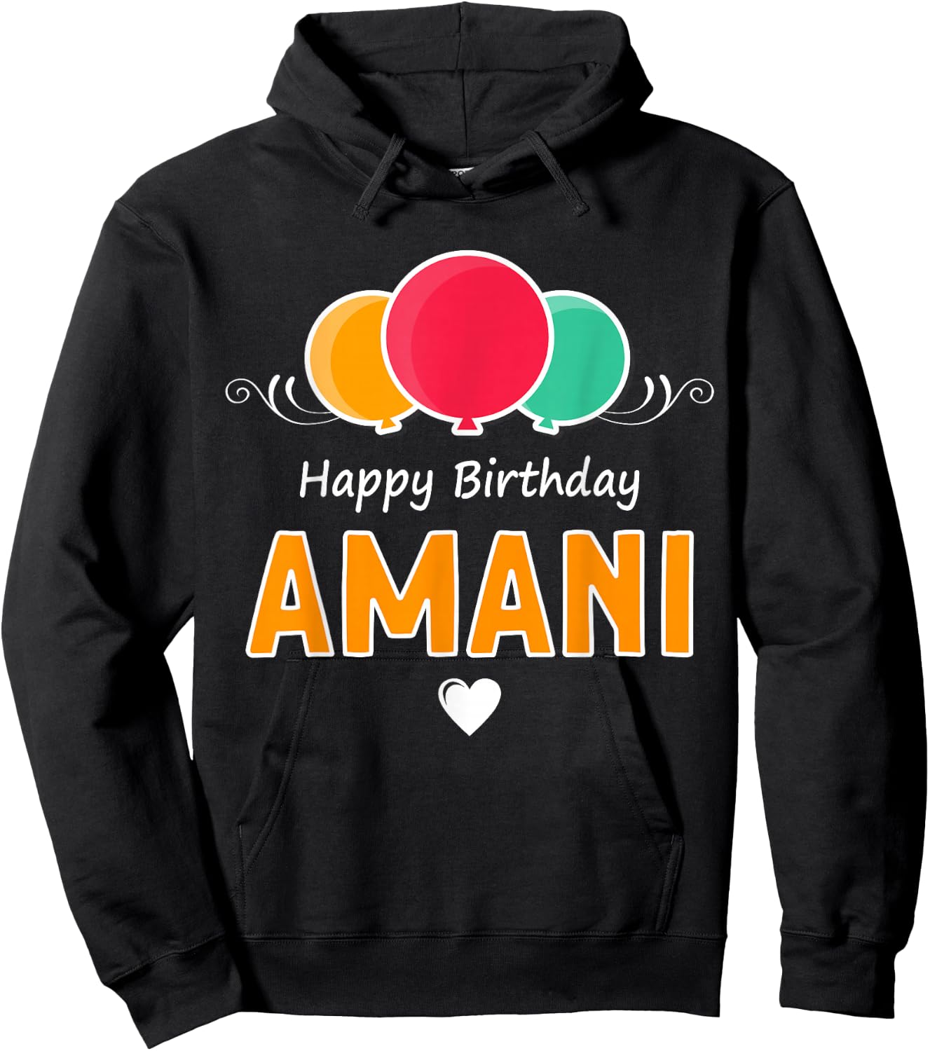 Happy Birthday saying Amani Hoodie - Hoodie | Black