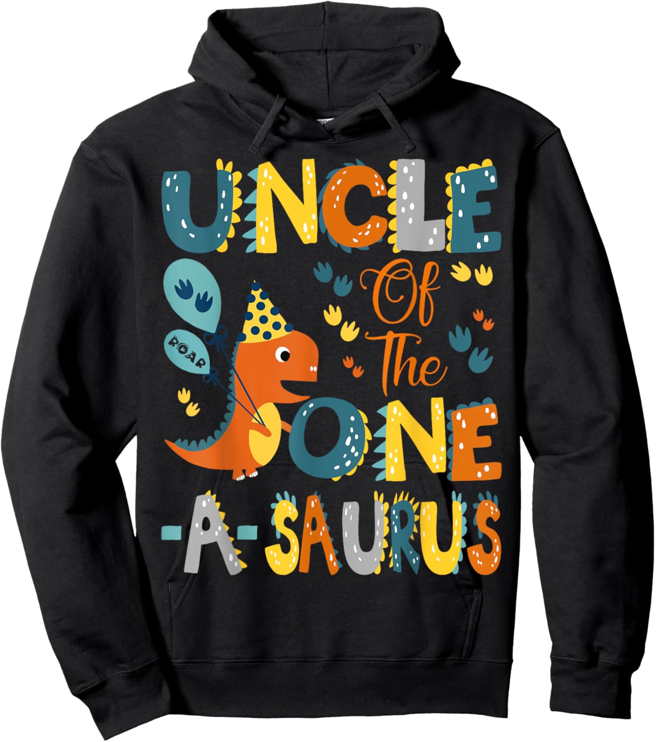 Uncle Of The One-A-Saurus 1St Birthday Dinosaur Party Hoodie - Hoodie | Black