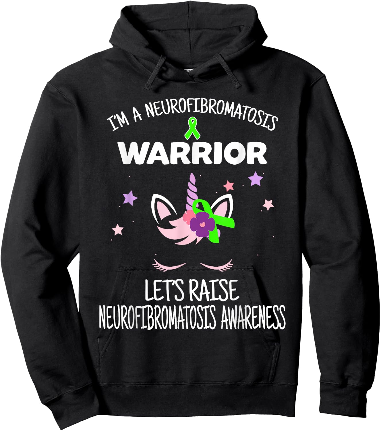 Unicorn Neurofibromatosis Awareness Gift, Neurofibromatosis Hoodie - Hoodie | Black