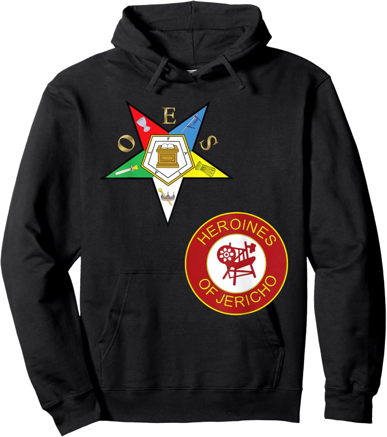 OES Heroines of Jericho Split Order Eastern Star PHA HOJ Hoodie - Hoodie | Black