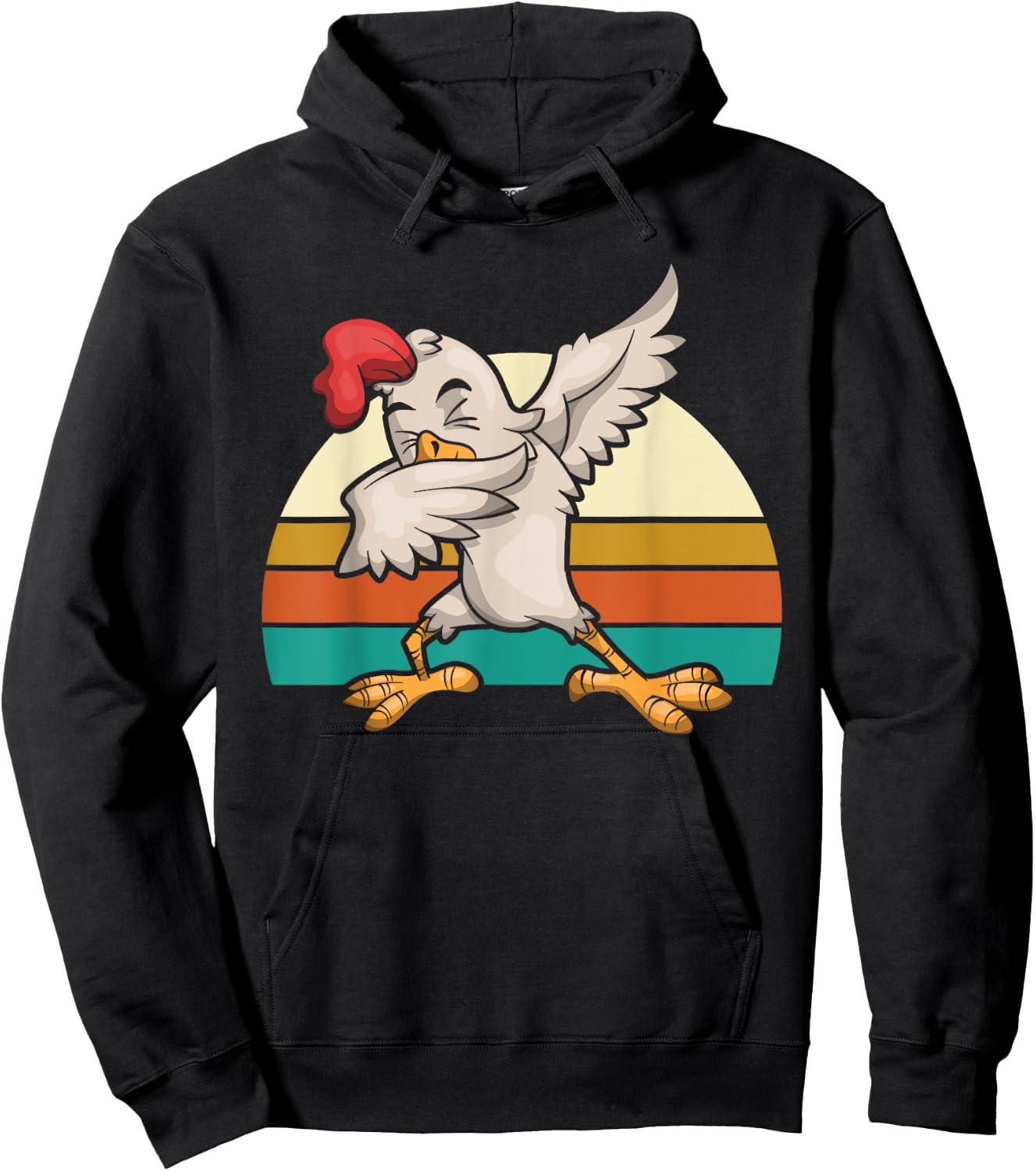 Retro Dabbing Rooster Kids Gift Funny Chicken Hoodie - Hoodie | Black