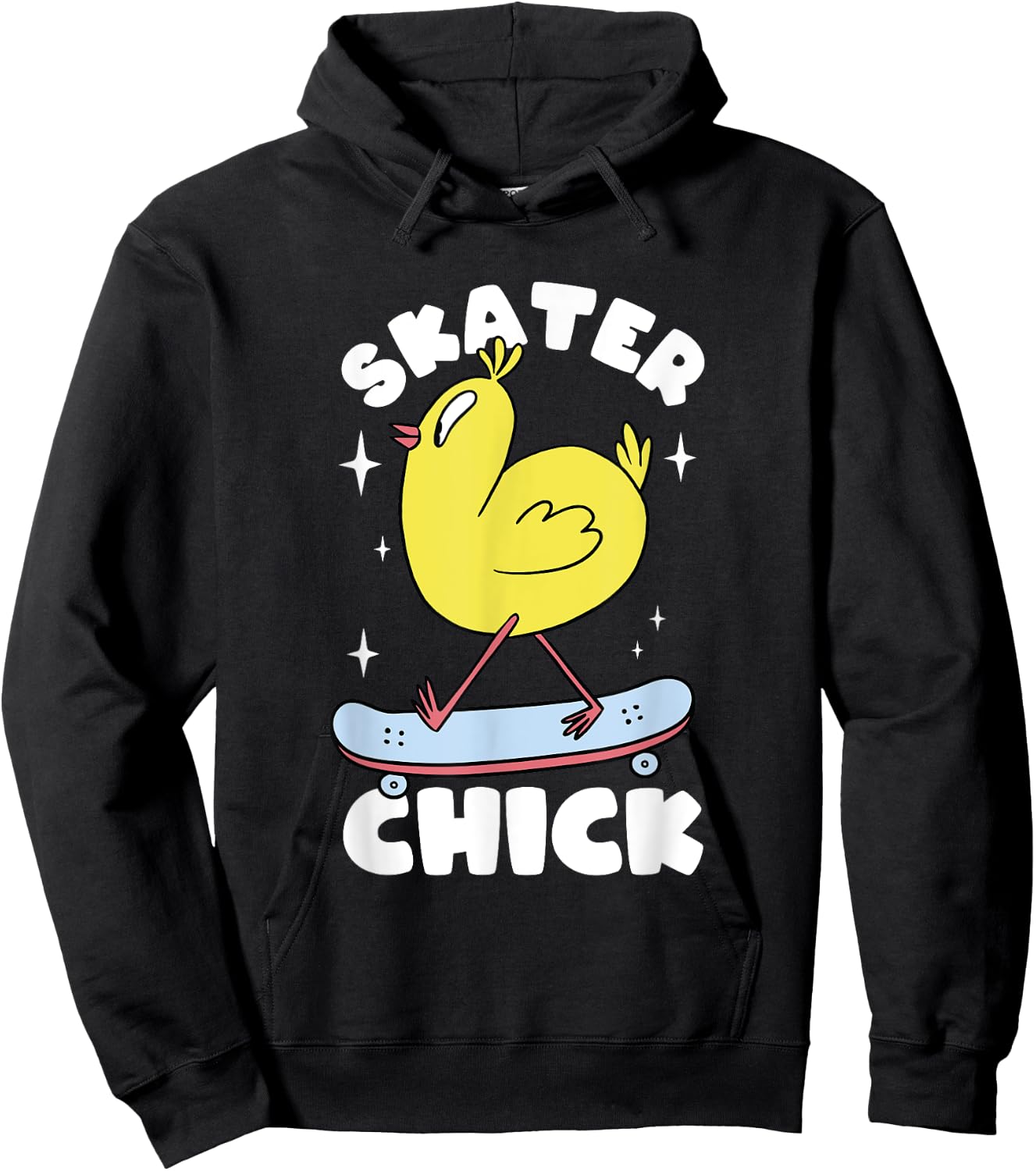Skater Chick Cute Chicken Skateboard Skateboarding Girls Hoodie - Hoodie | Black