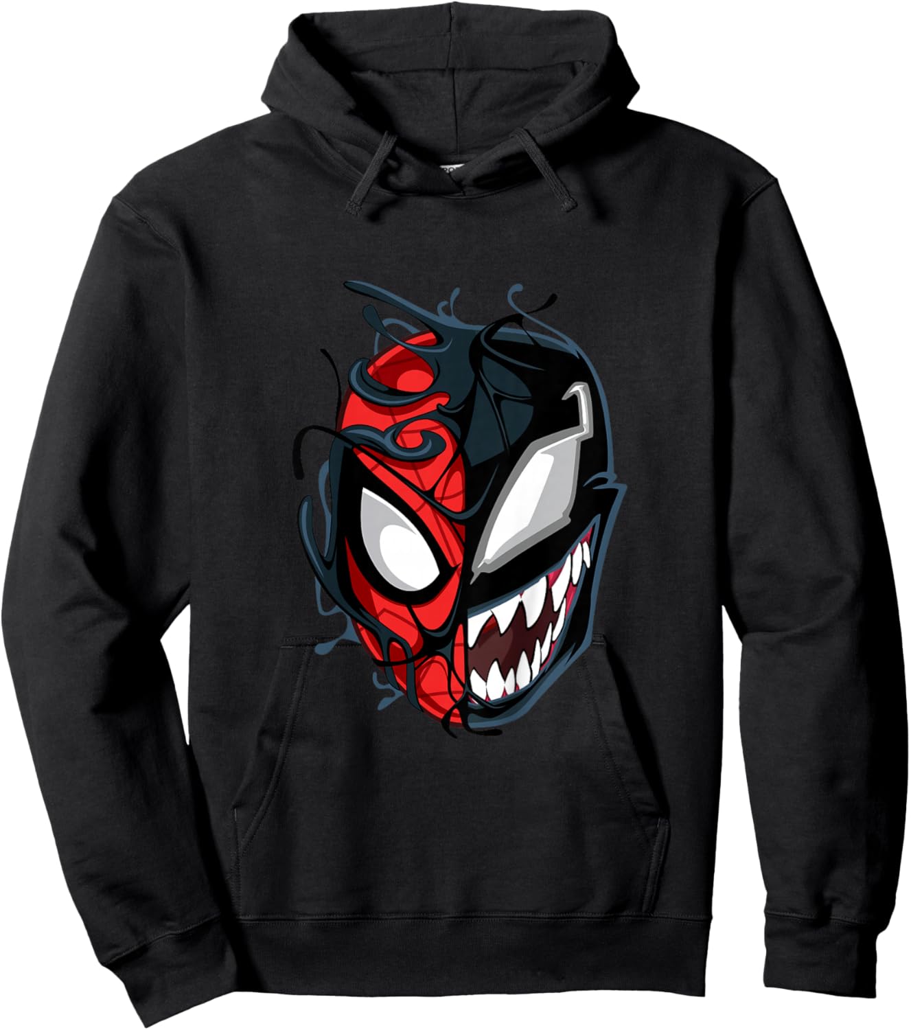 Kids Marvel Spider-Man Classic Venom Peter Parker Split Mask Hoodie - Hoodie | Black