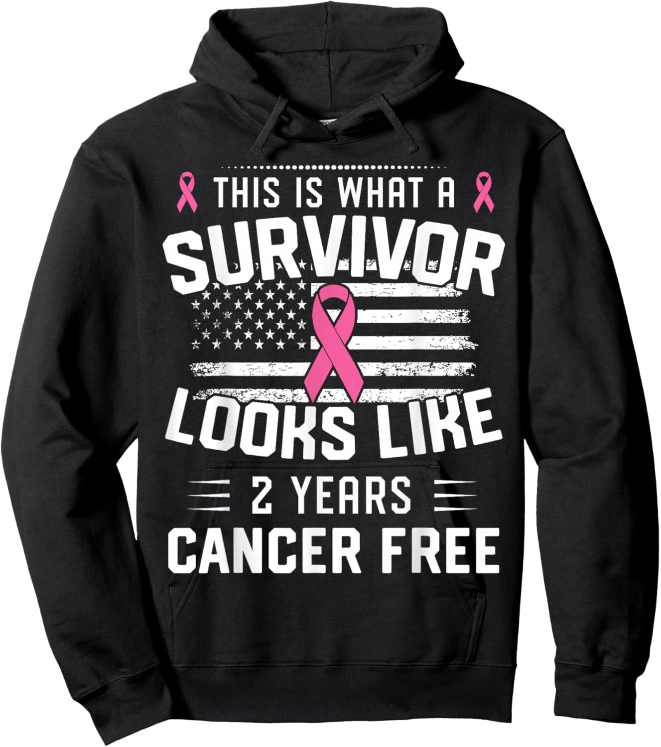 Breast Cancer 2 Years Survivor Of Being Breast Cancer Free Hoodie - Hoodie | Black