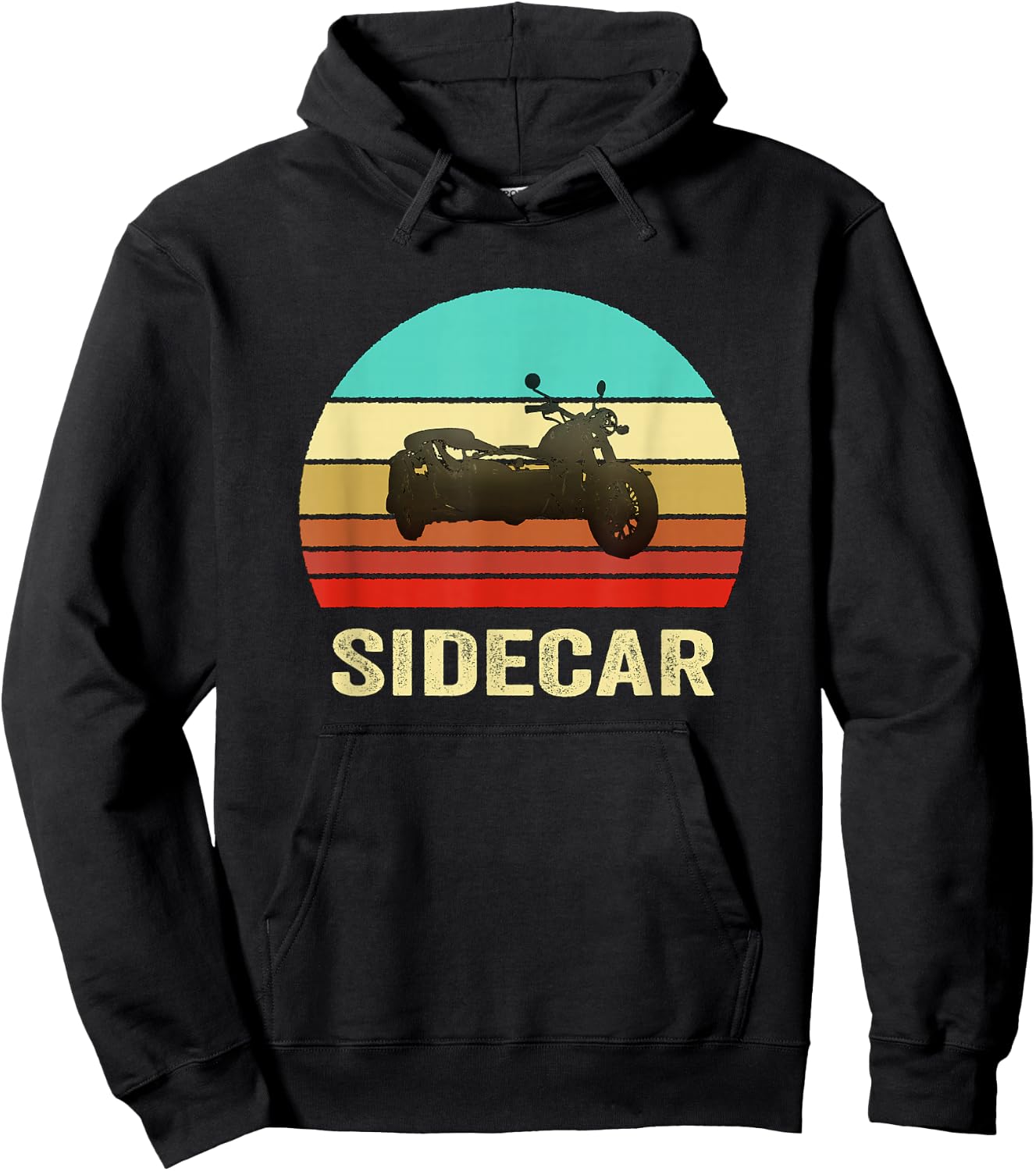 Vintage Retro Style Sunset Sidecar Motorcycle Hoodie - Hoodie | Black