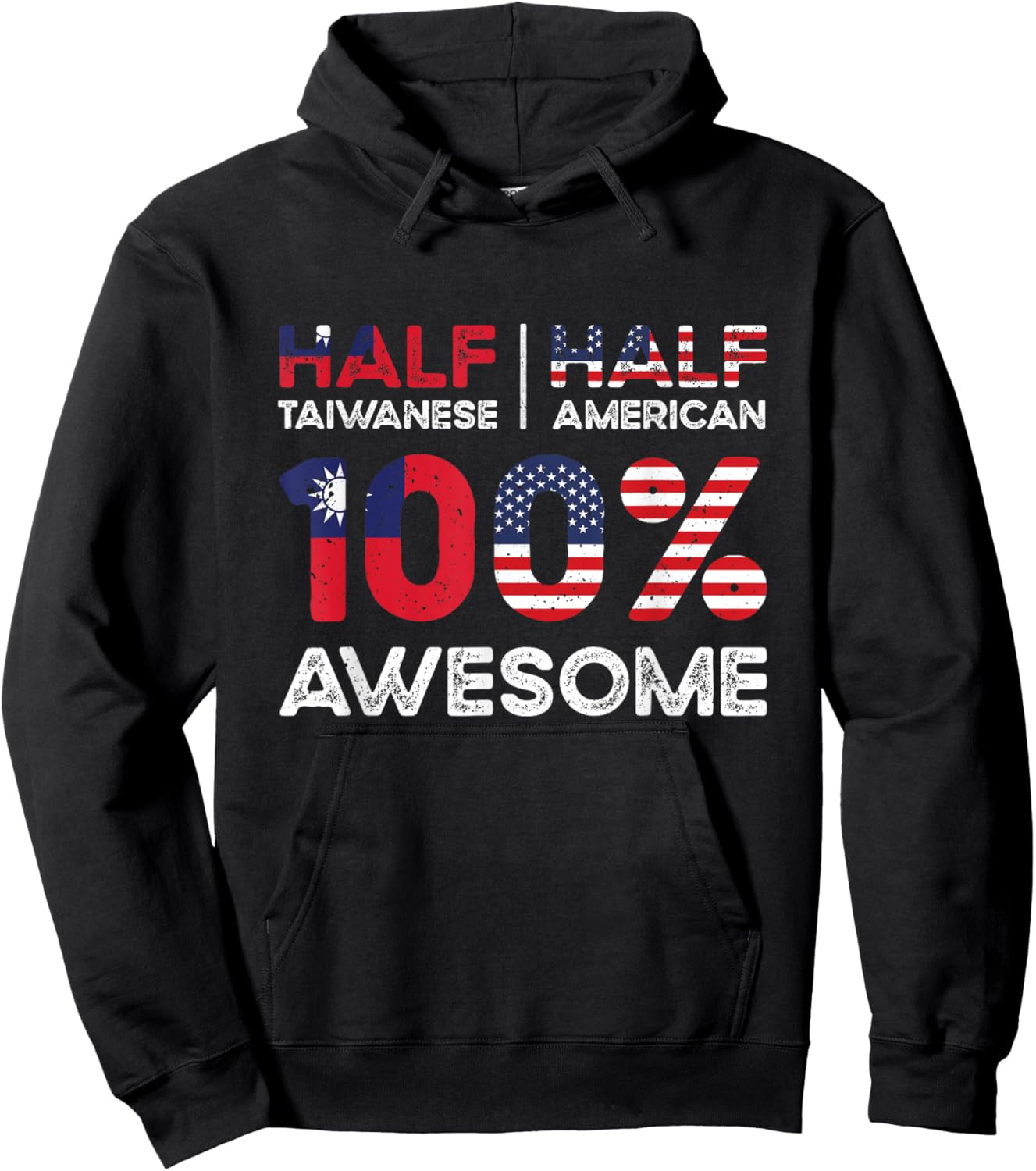 Taiwanese American Patriot USA Grown Taiwan US Flag Hoodie - Hoodie | Black