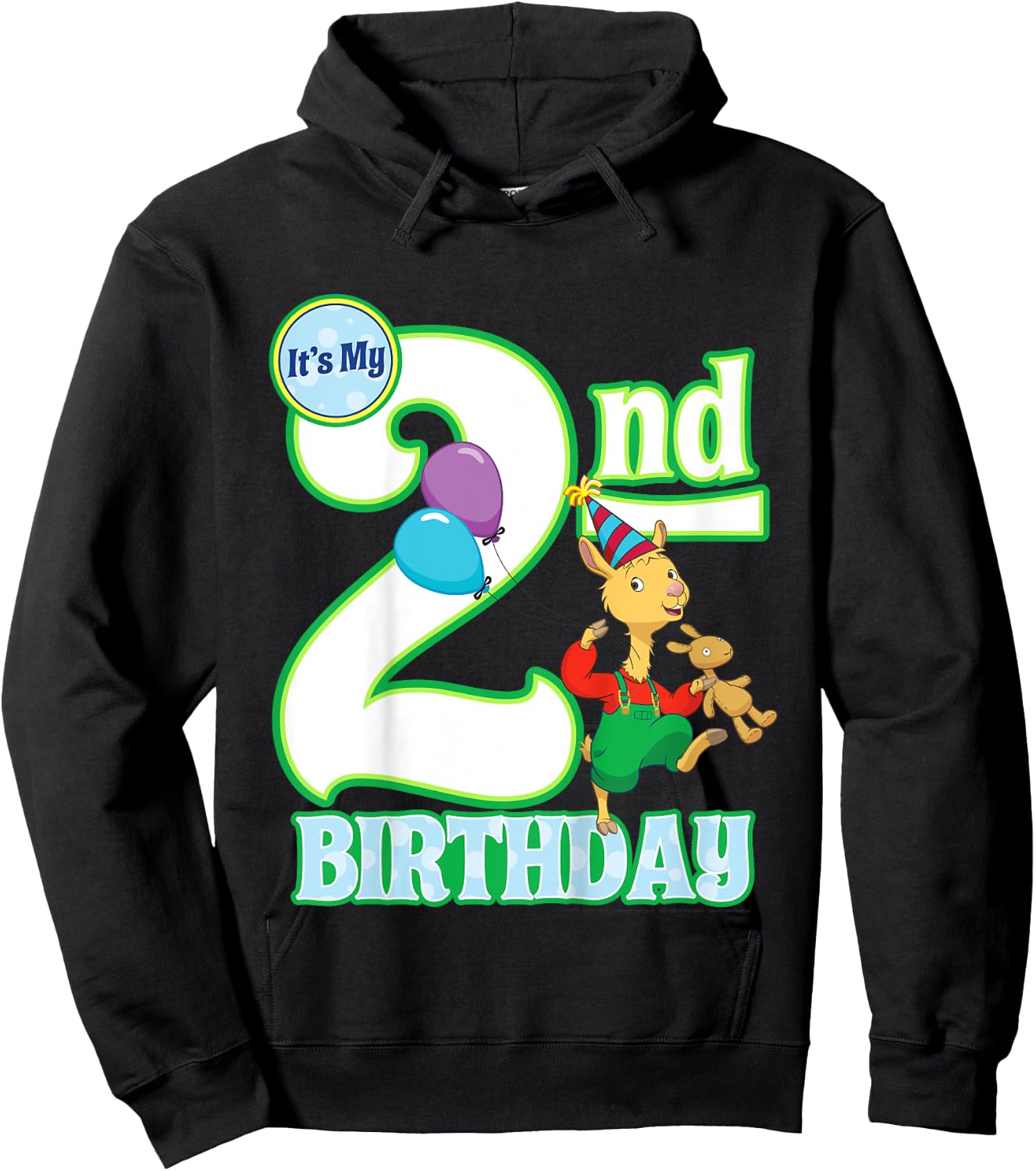 Kids Children's Second Birthday Official Llama Llama Shirt Hoodie - Hoodie | Black
