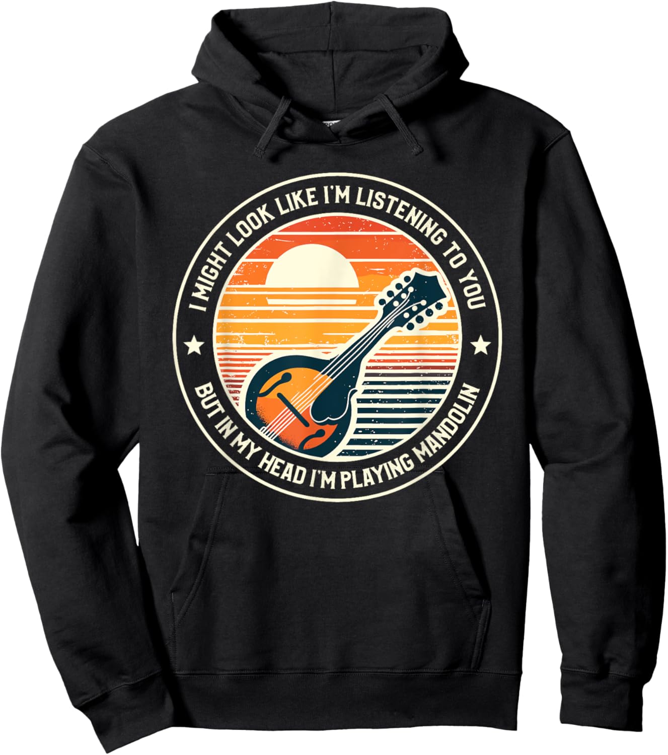 I Might Look Like I'm Listening To You Mandolin Mandolist Hoodie - Hoodie | Black
