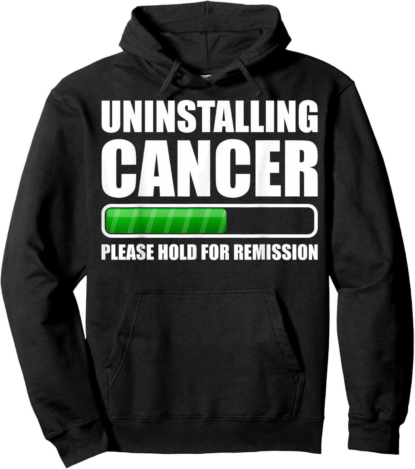 Uninstalling Cancer Gifts -Adults Cancer Awareness Black Small Modern Short Sleeve Hoodie - Hoodie | Black