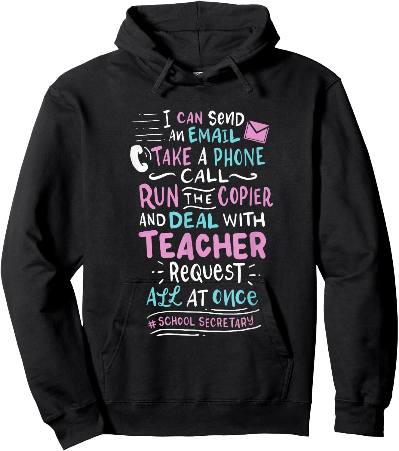 Funny School Secretary Hoodie - Hoodie | Black