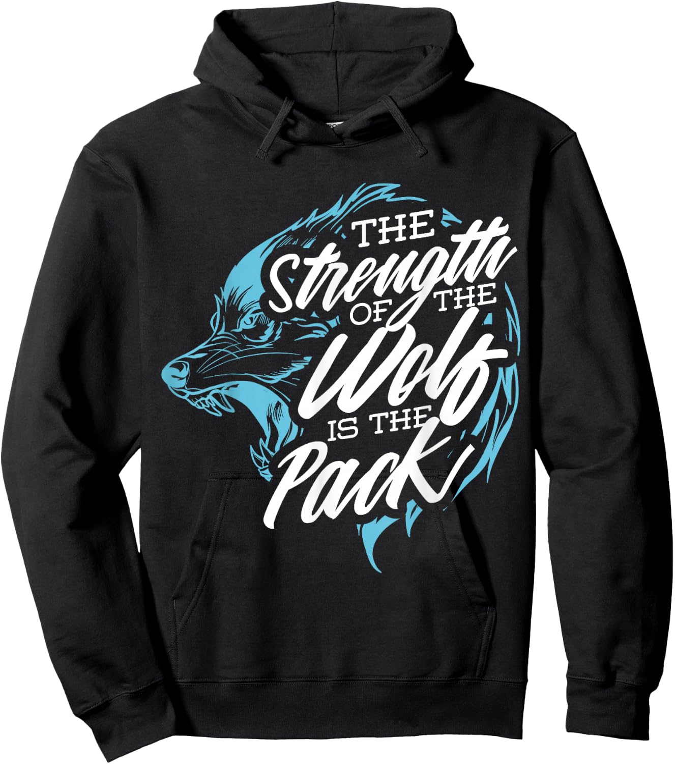 Wolf Design The Strength of the Wolf is the Pack Hoodie - Hoodie | Black