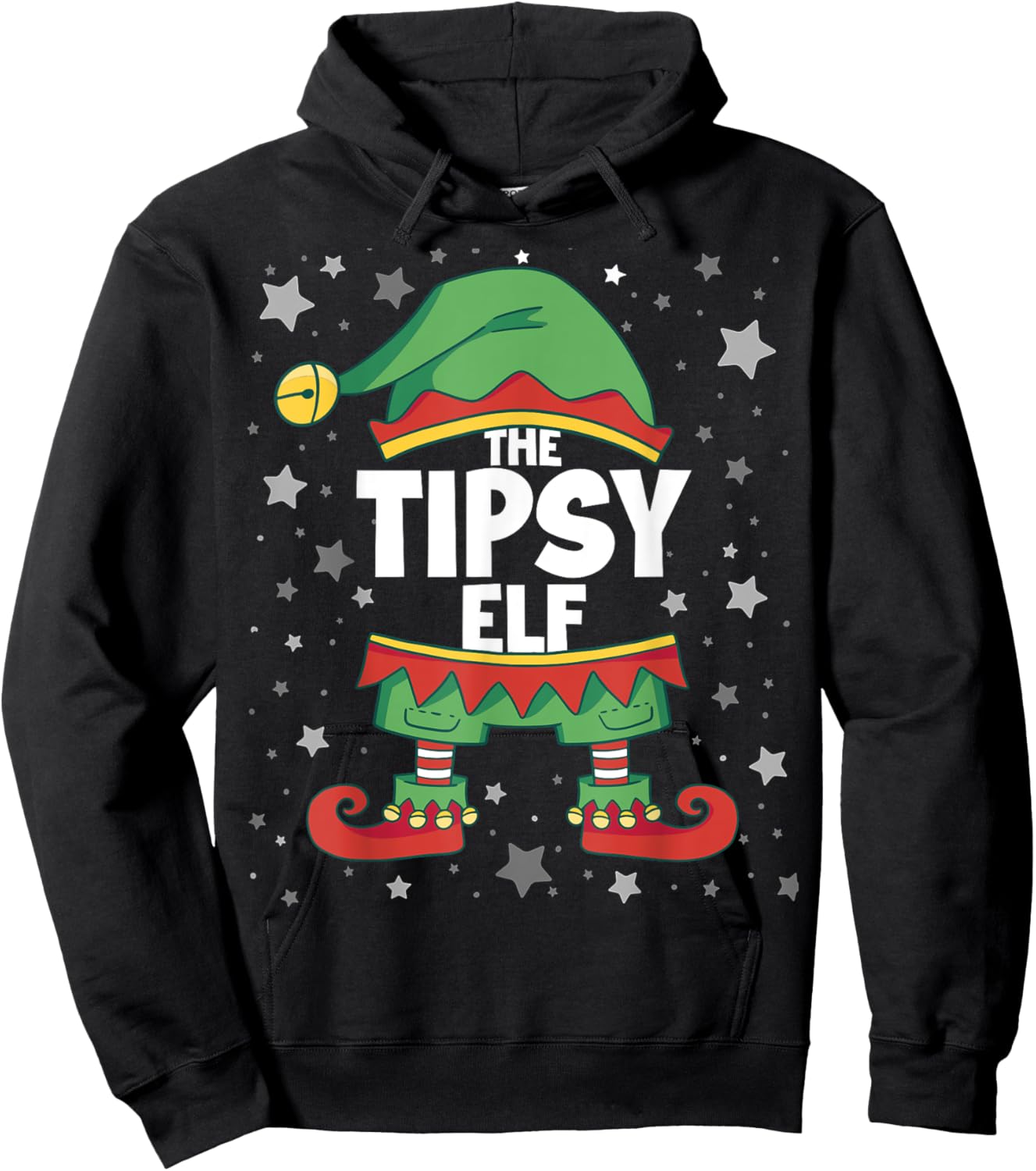 Elf Matching Family Funny Christmas Shirts Tipsy Elf Hoodie - Hoodie | Black