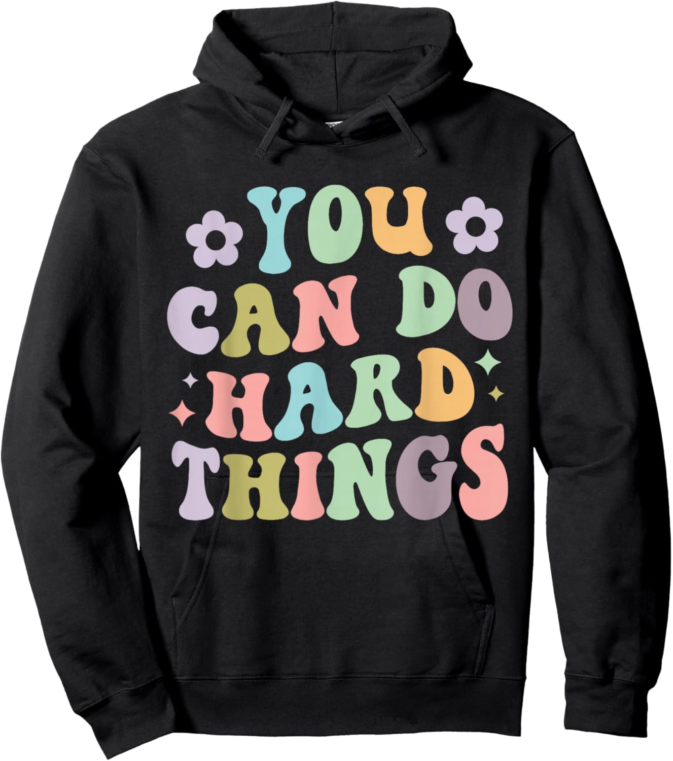 Inspirational Women's Graphics - You Can Do Hard Things Hoodie - Hoodie | Black