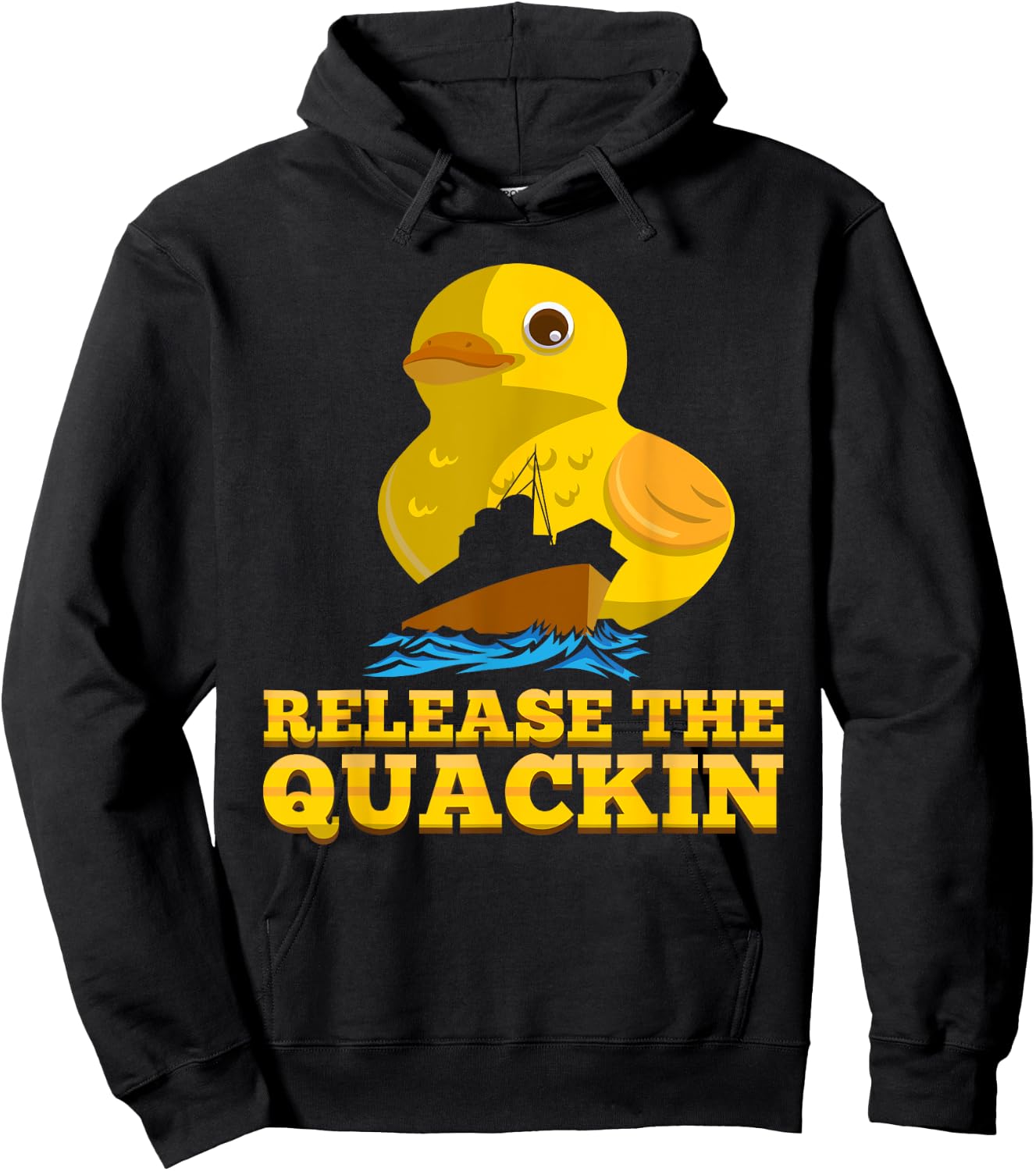 Release The Quackin Funny Duck Pun Hoodie - Hoodie | Black