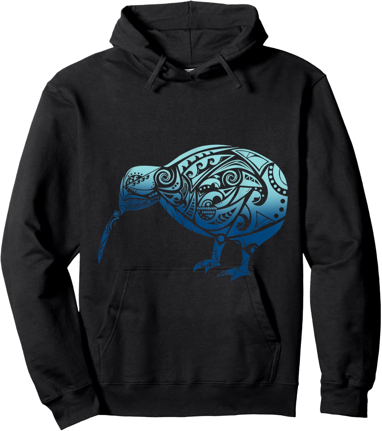 Polynesia Maori Kiwi Bird Ocean Blue New Zealand Souvenir Hoodie - Hoodie | Black