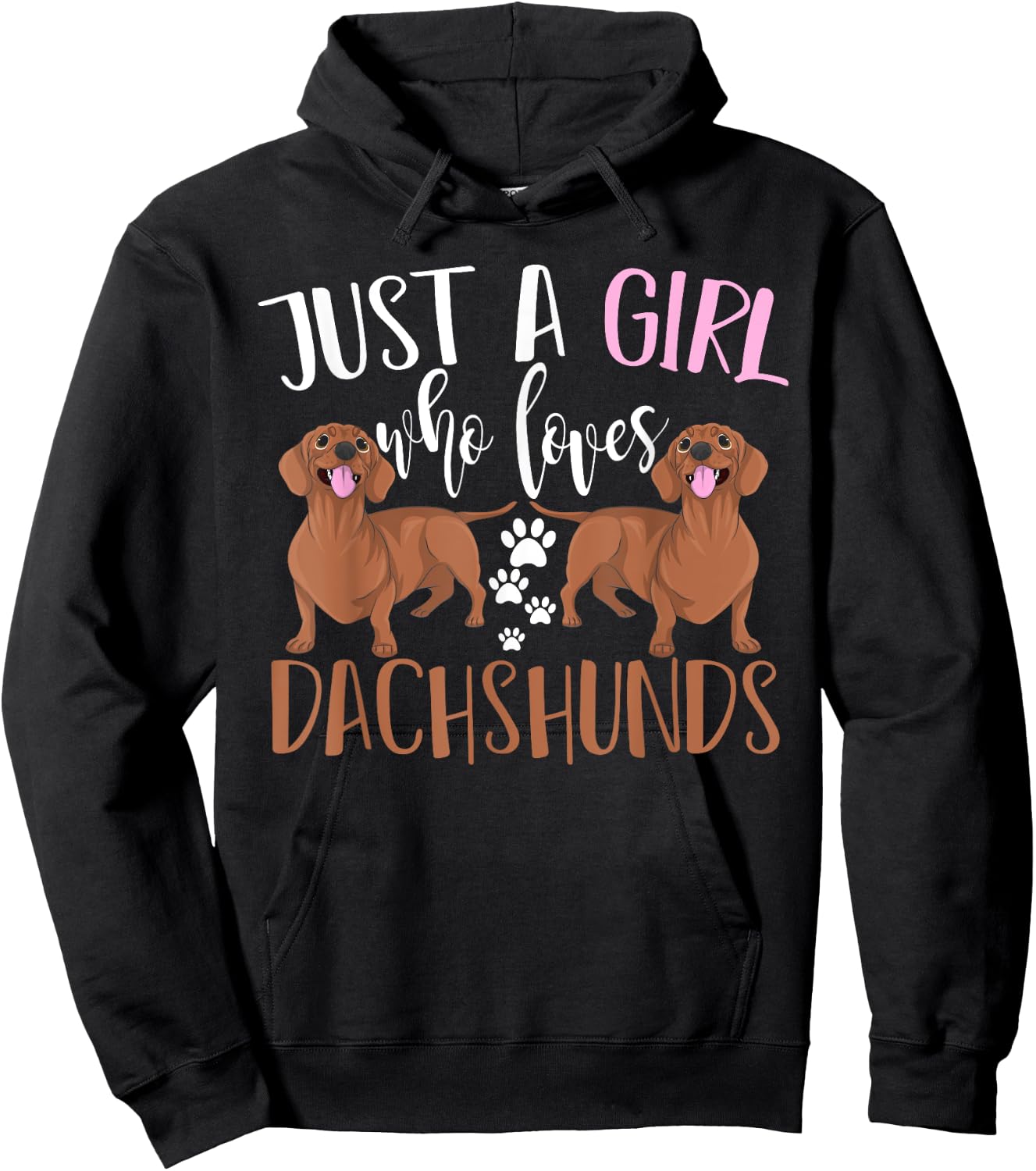 Funny Wiener Animal Dog Lover Women Girls Gift Dachshund Hoodie - Hoodie | Black