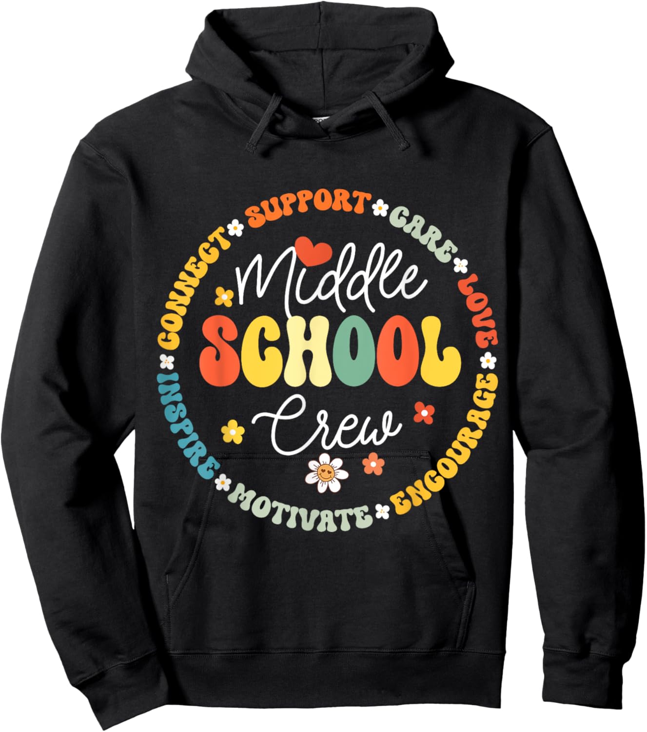 Middle School Crew Back to School for Teacher Hoodie - Hoodie | Black