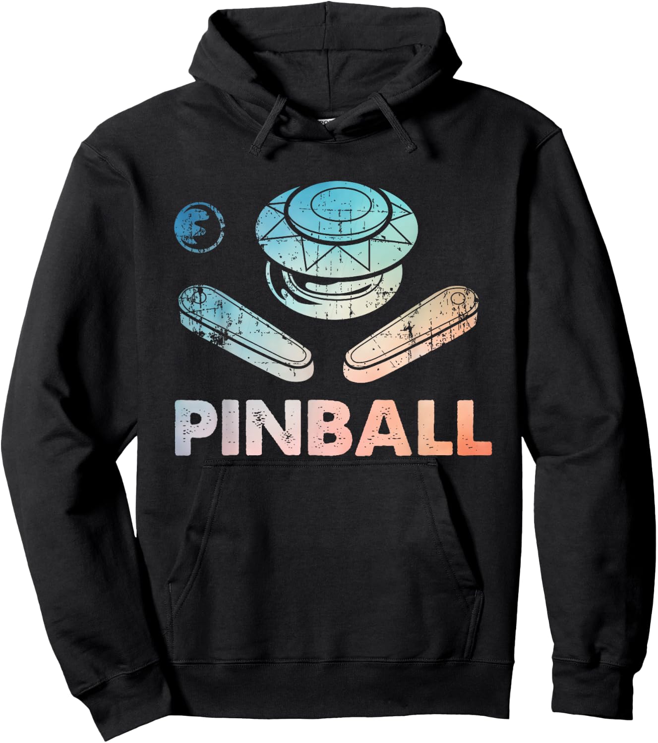 Vintage Pinball Funny Pinballer Machine Flipping Ball Lovers Hoodie - Hoodie | Black