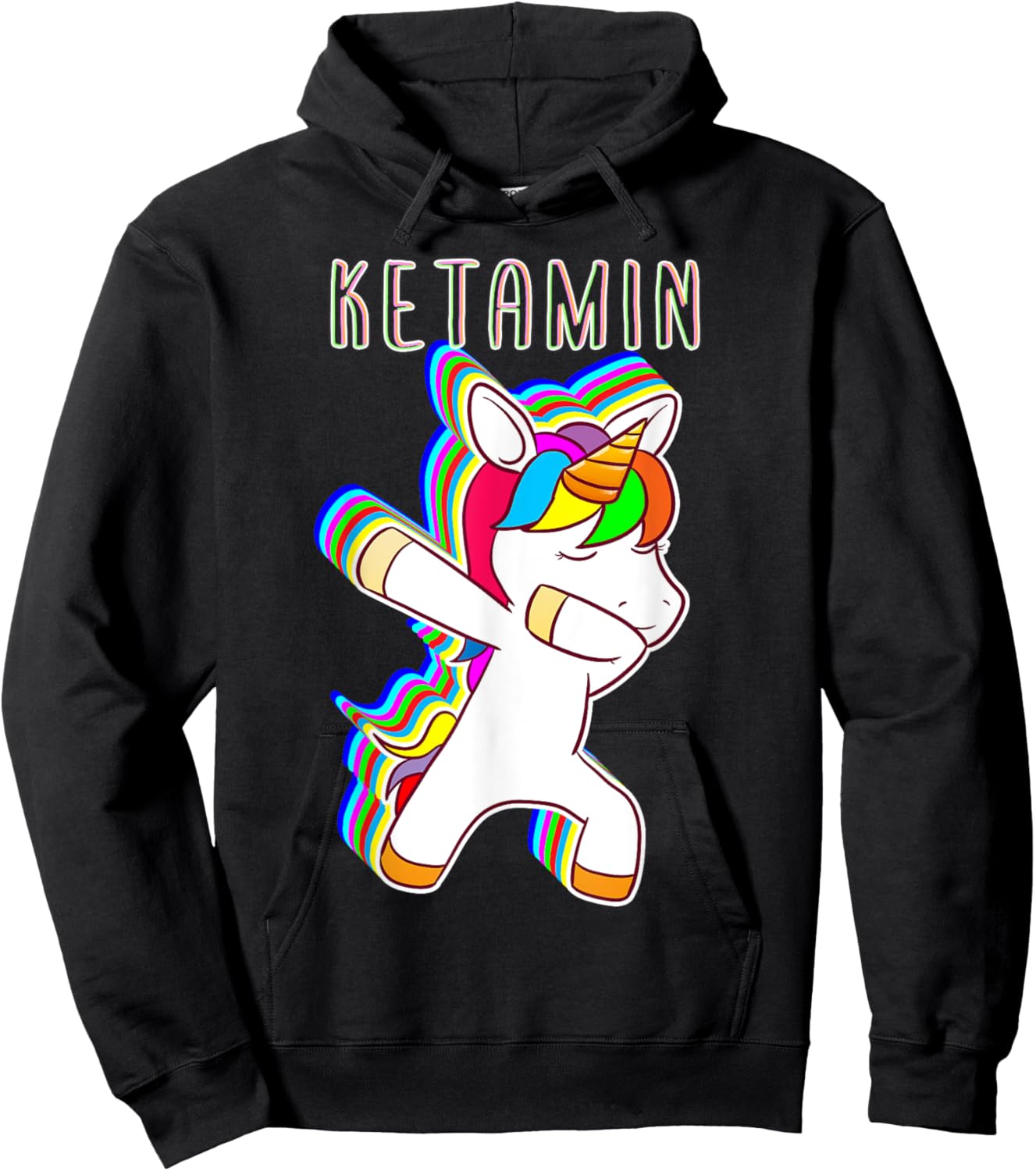 Ketamin Dabbing Unicorn Keta Unicorn Techno Rave Hoodie - Hoodie | Black