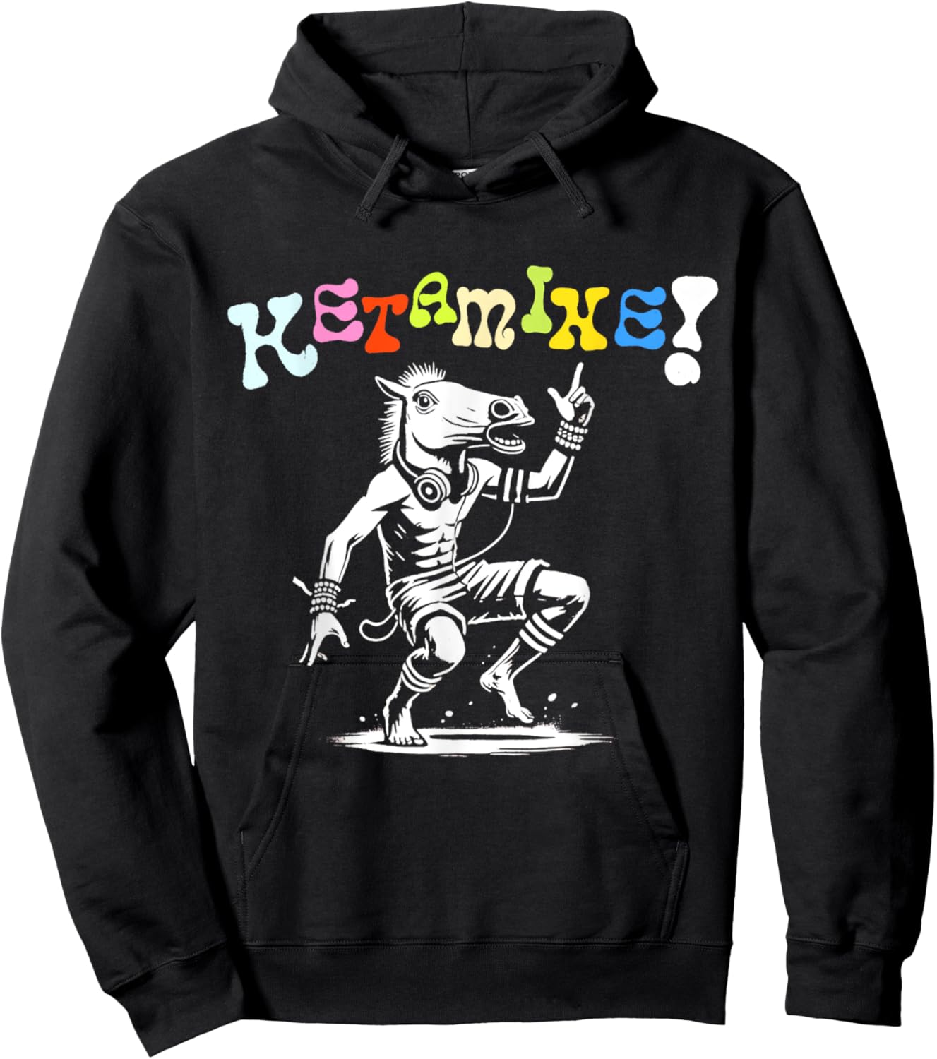 Ketamine Horse Rave DJ Party Techno Hoodie - Hoodie | Black