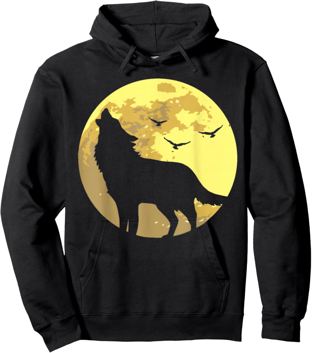 Lone Wolf Howling at Moon Gift Women Kids Boys Girls Hoodie - Hoodie | Black