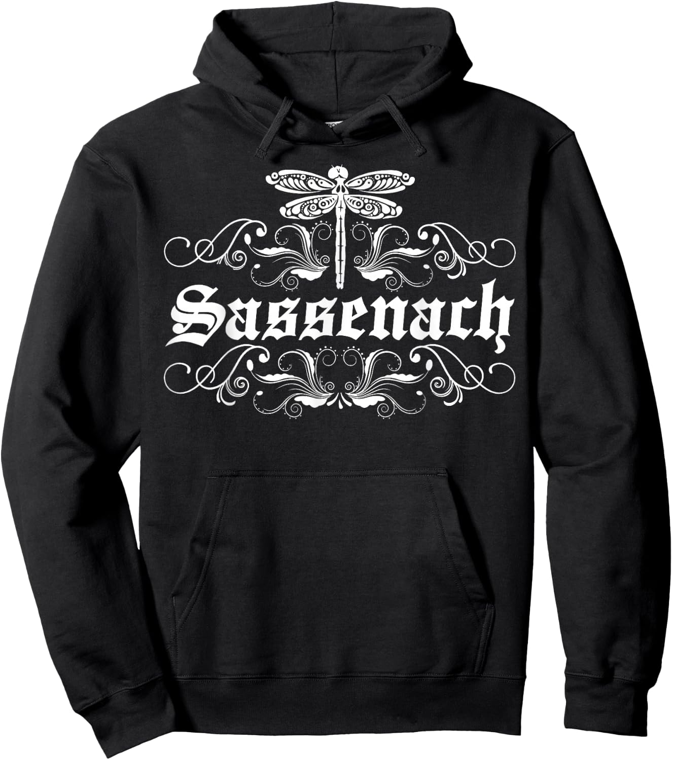 Sassenach Outlander Gaelic Dragonfly Men's and Women's Hoodie - Hoodie | Black