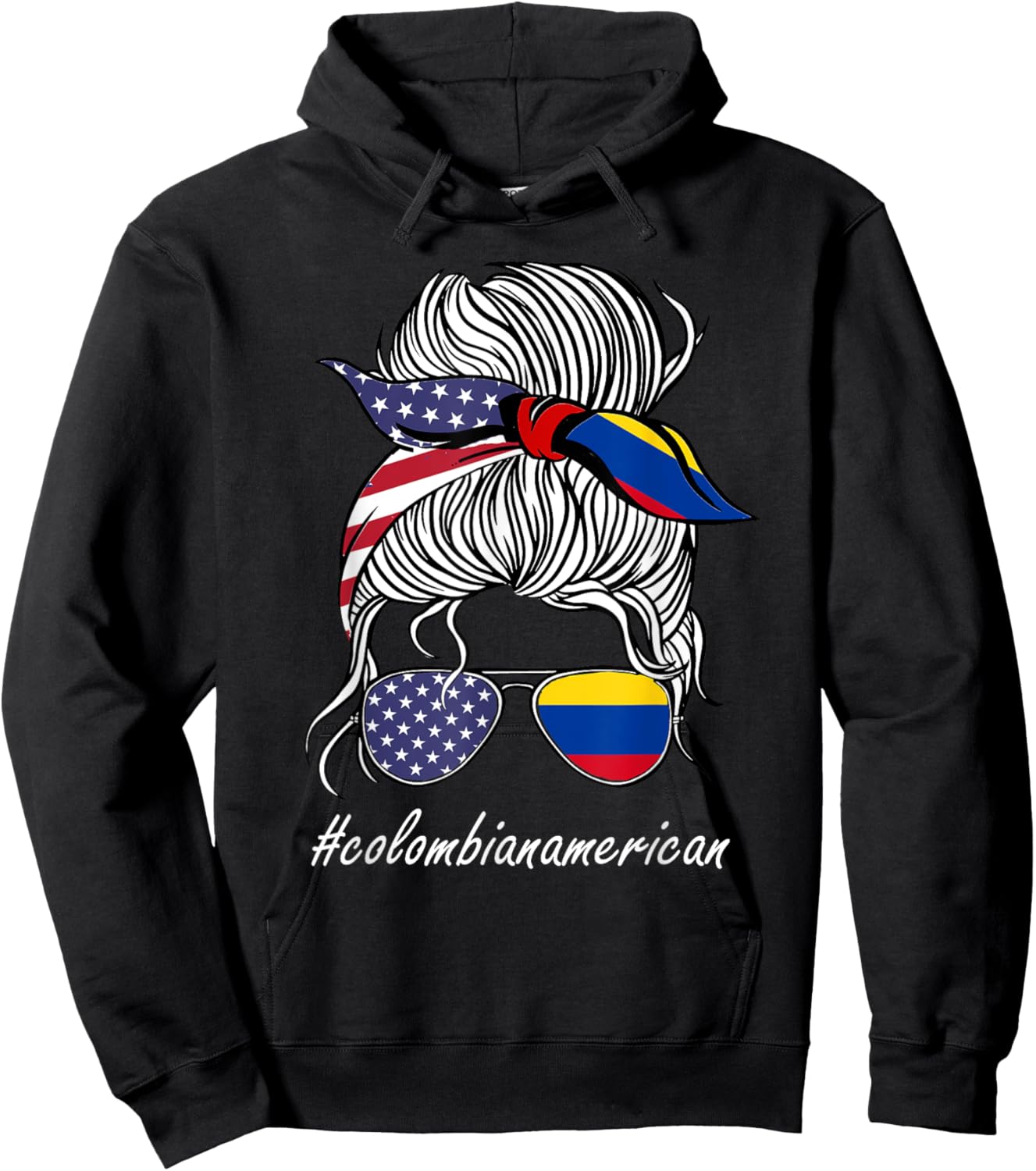 Colombia Women Heritage American Grown Girl Colombia Flag Hoodie - Hoodie | Black