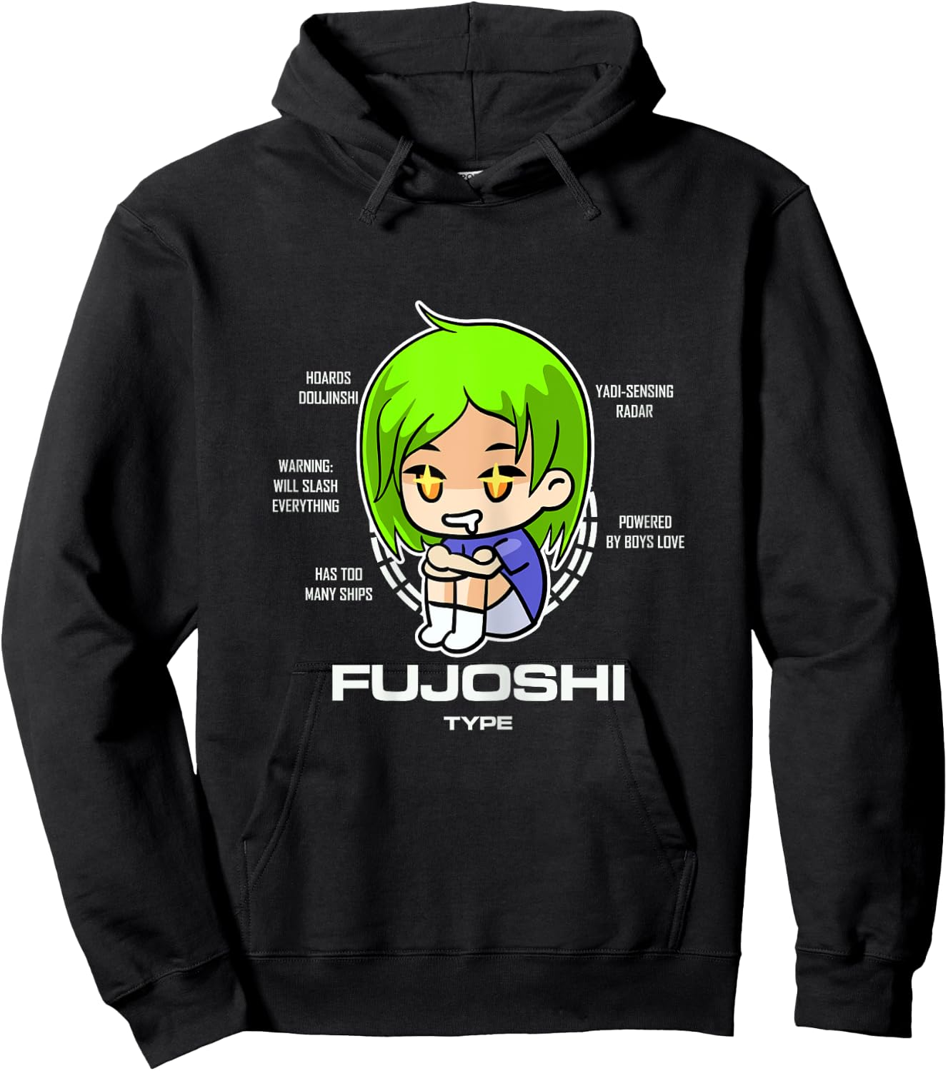 Fujoshi Type Otaku Anime Manga Women Hoodie - Hoodie | Black