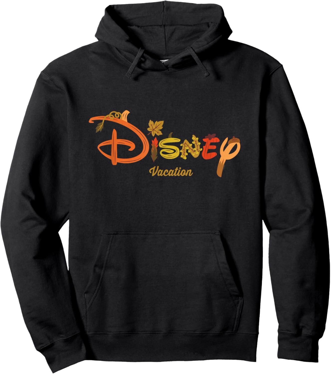 Disney Autumn Fill Logo Fall Trip Vacation Hoodie - Hoodie | Black