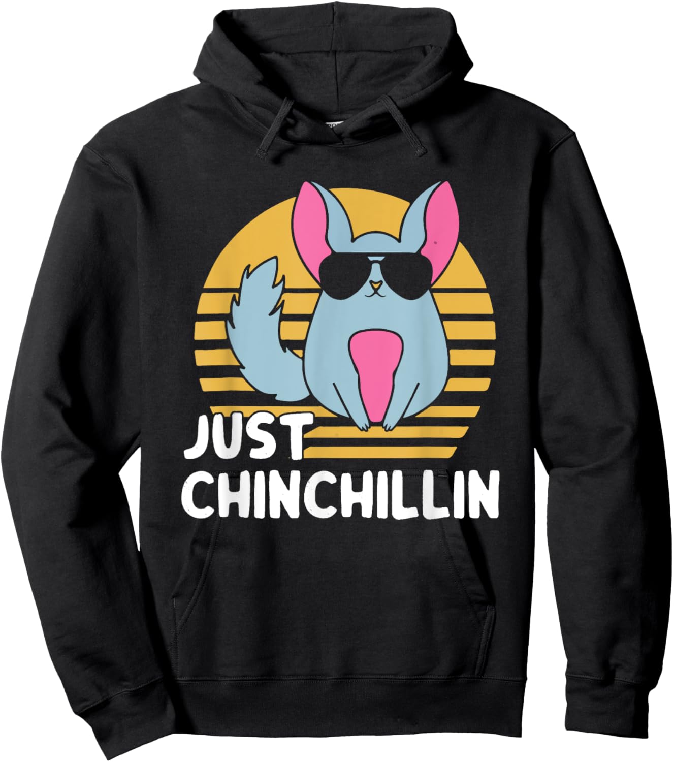 Just Chinchillin Pet Lover Animal Vintage Hoodie - Hoodie | Black
