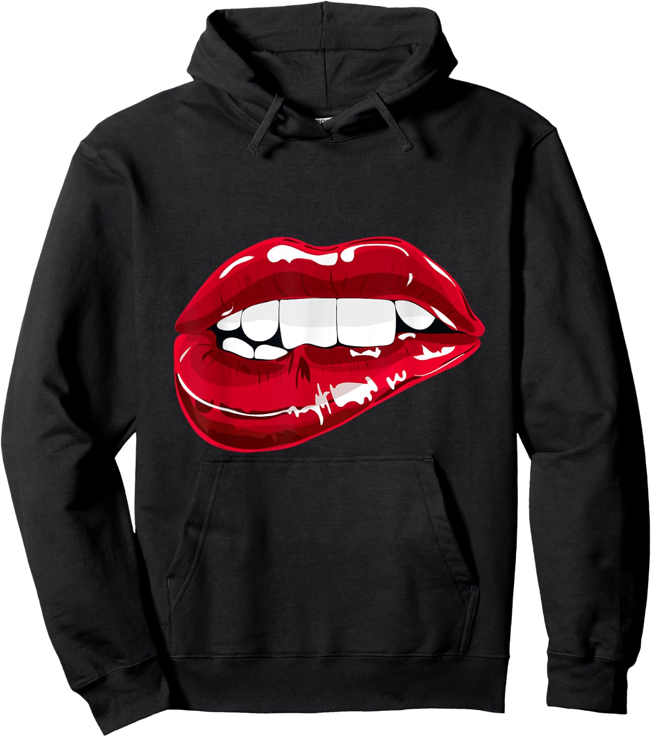 Enjoy Cool Women Graphic Lips shirts, Women Red Lips Fun Hoodie - Hoodie | Black