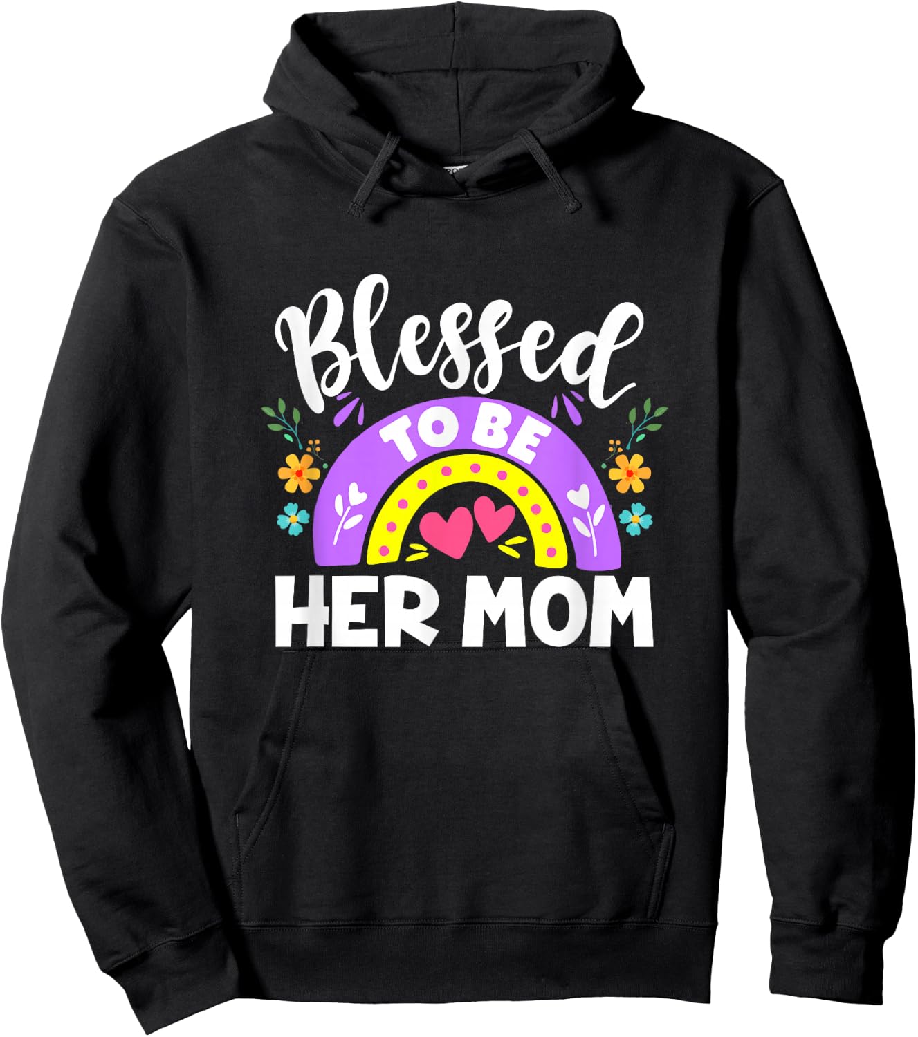 Blessed To Be Her Mom Blessed Be Her Daughter Mommy And Me Hoodie - Hoodie | Black