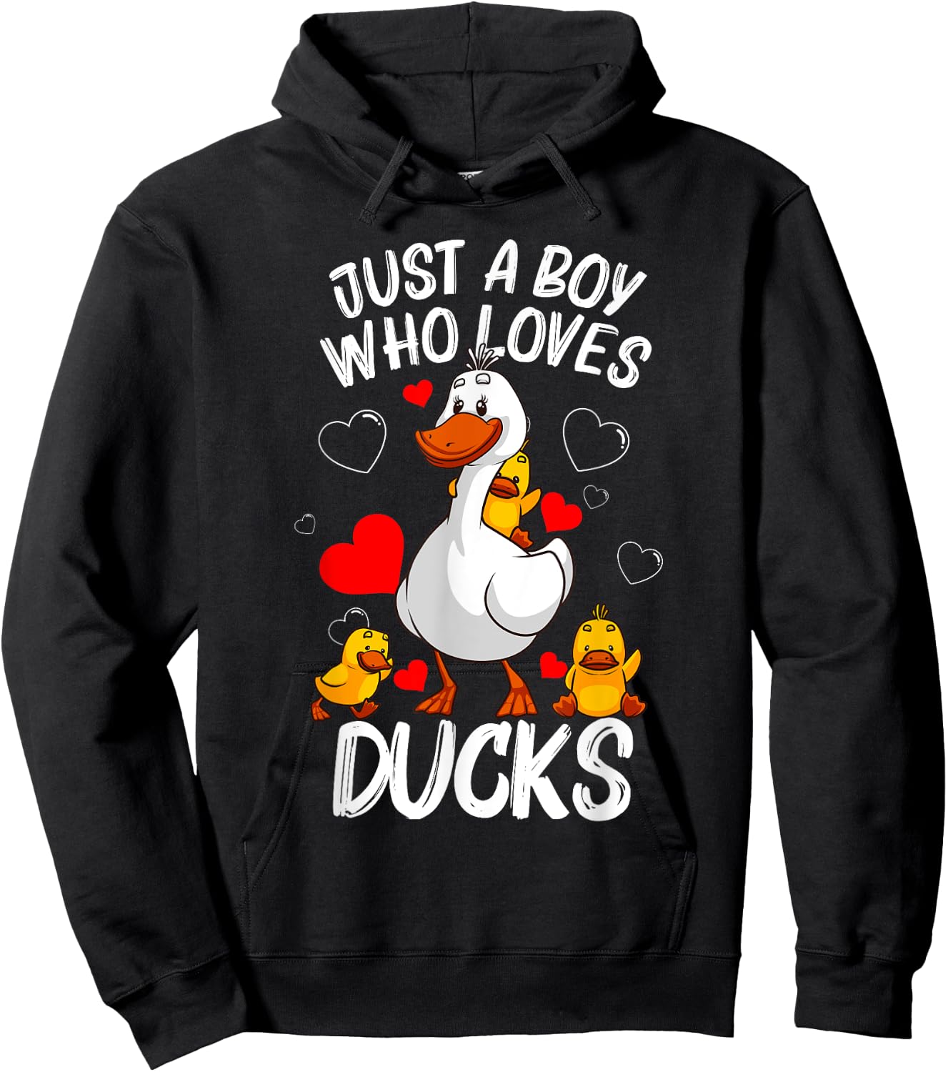 Funny Duck Gift Boys Kids Waterfowl Aquatic Birds Lovers Hoodie - Hoodie | Black