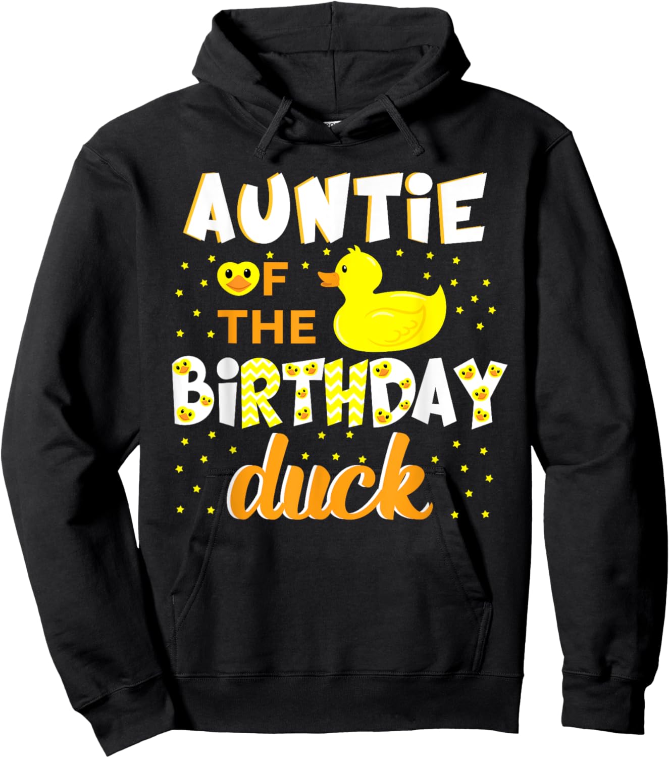 Auntie Of The Birthday Duck Yellow Duck Birthday Fun Hoodie - Hoodie | Black