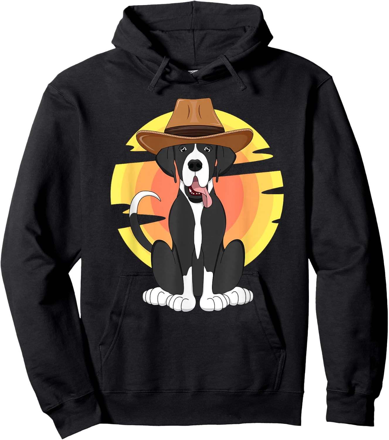 Western Mantle Great Dane Dog Texas Rodeo Kids Country Gift Hoodie - Hoodie | Black