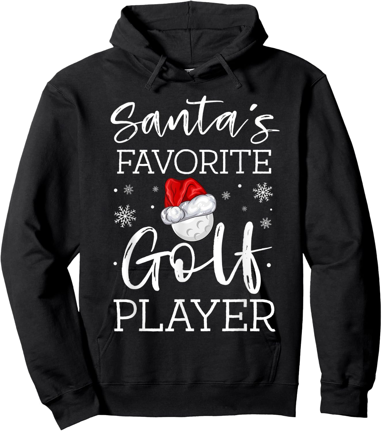 Santa's Favorite Golf Player Golfer Pajama Christmas Gift Hoodie - Hoodie | Black
