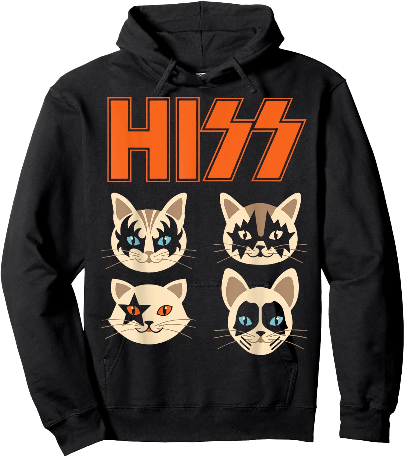 Hiss Funny Cats Kittens Rock Rockin Hoodie - Hoodie | Black