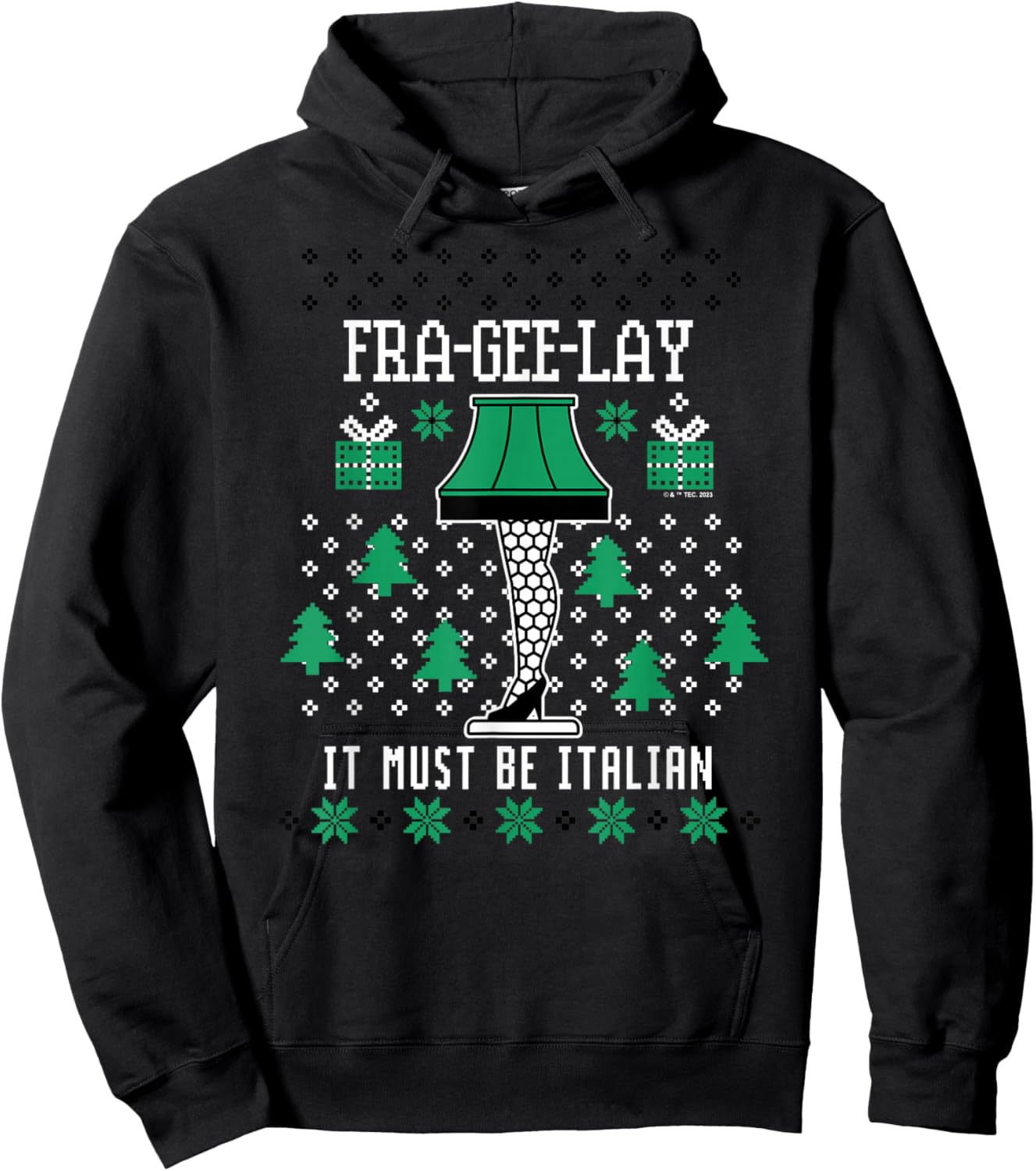 A Christmas Story - Fra Gee Lay Ugly Sweater Pattern Hoodie - Hoodie | Black