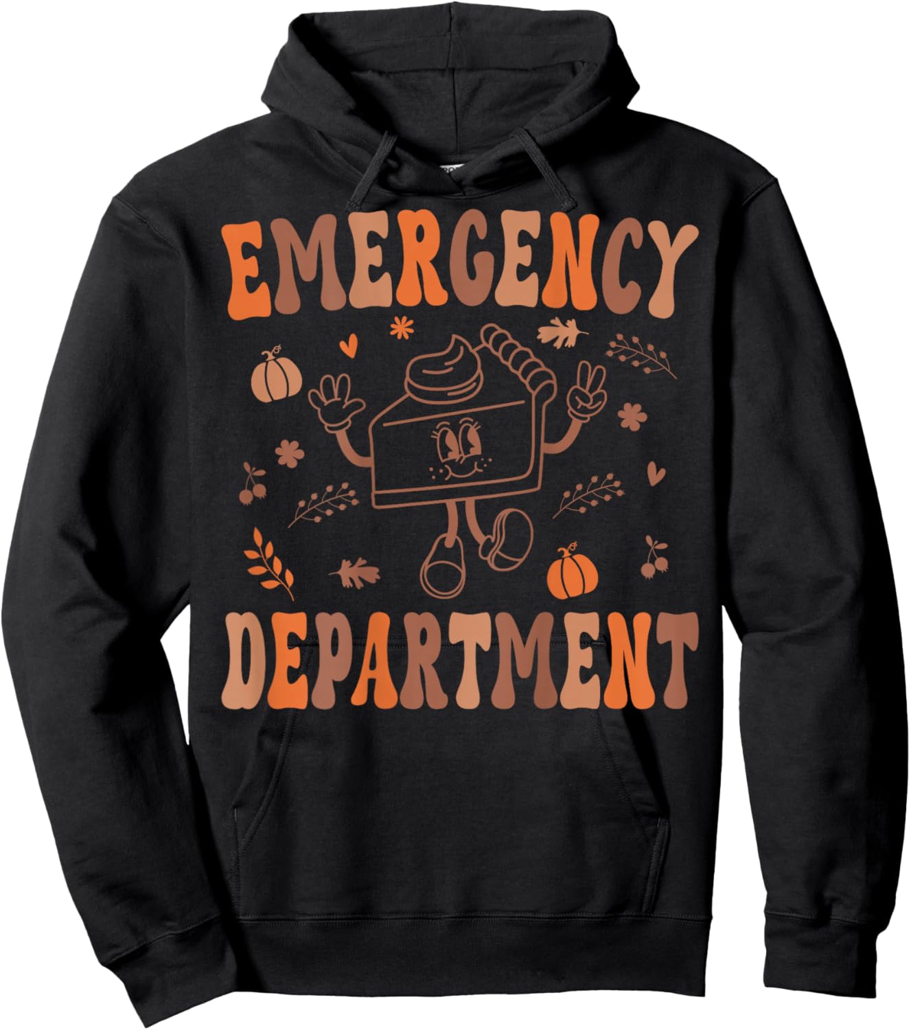 Emergency Department Thanksgiving ER Nurse ED Nurse On Back Hoodie - Hoodie | Black